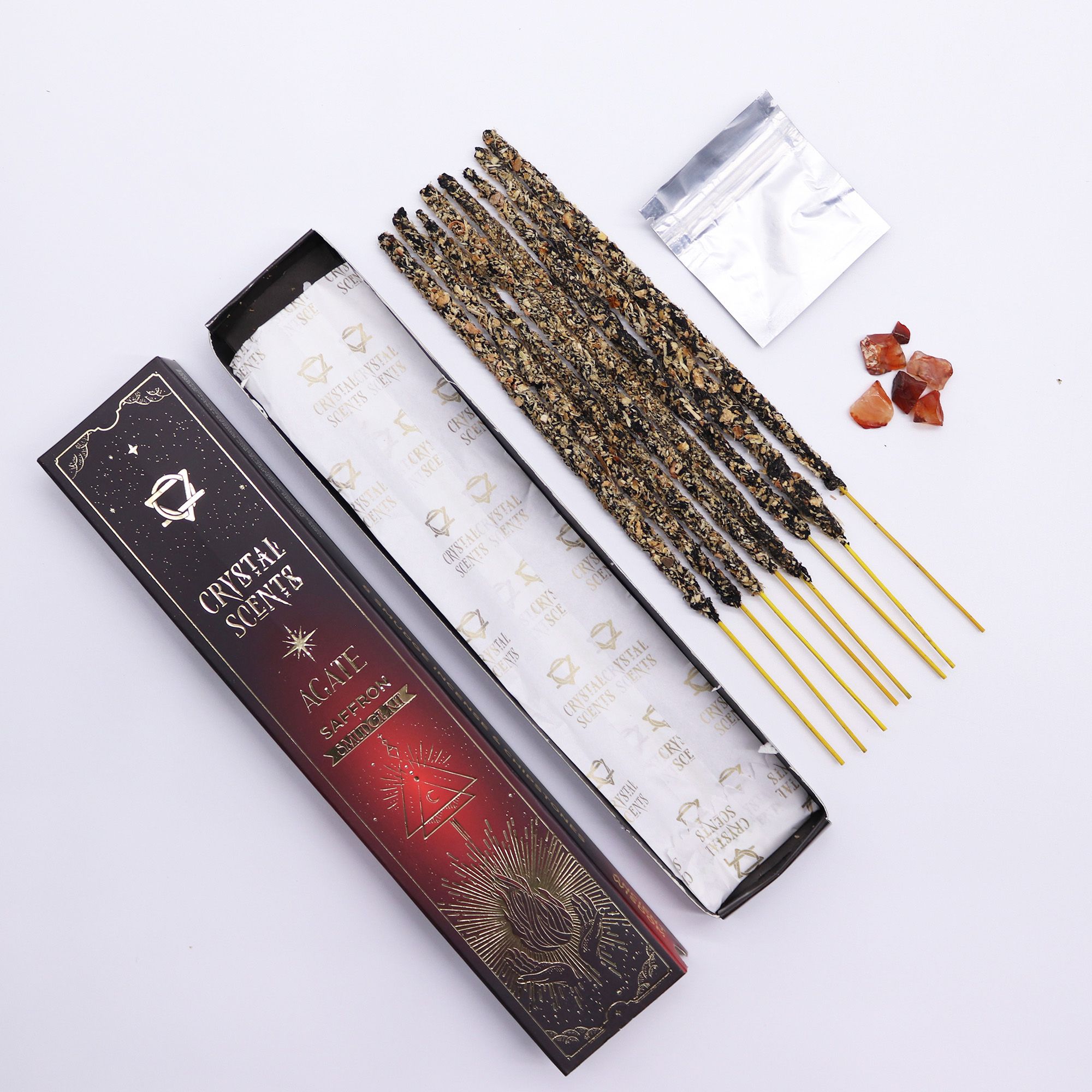 Red Agate Crystal Scents Smudge Incense - Saffron - Image 6