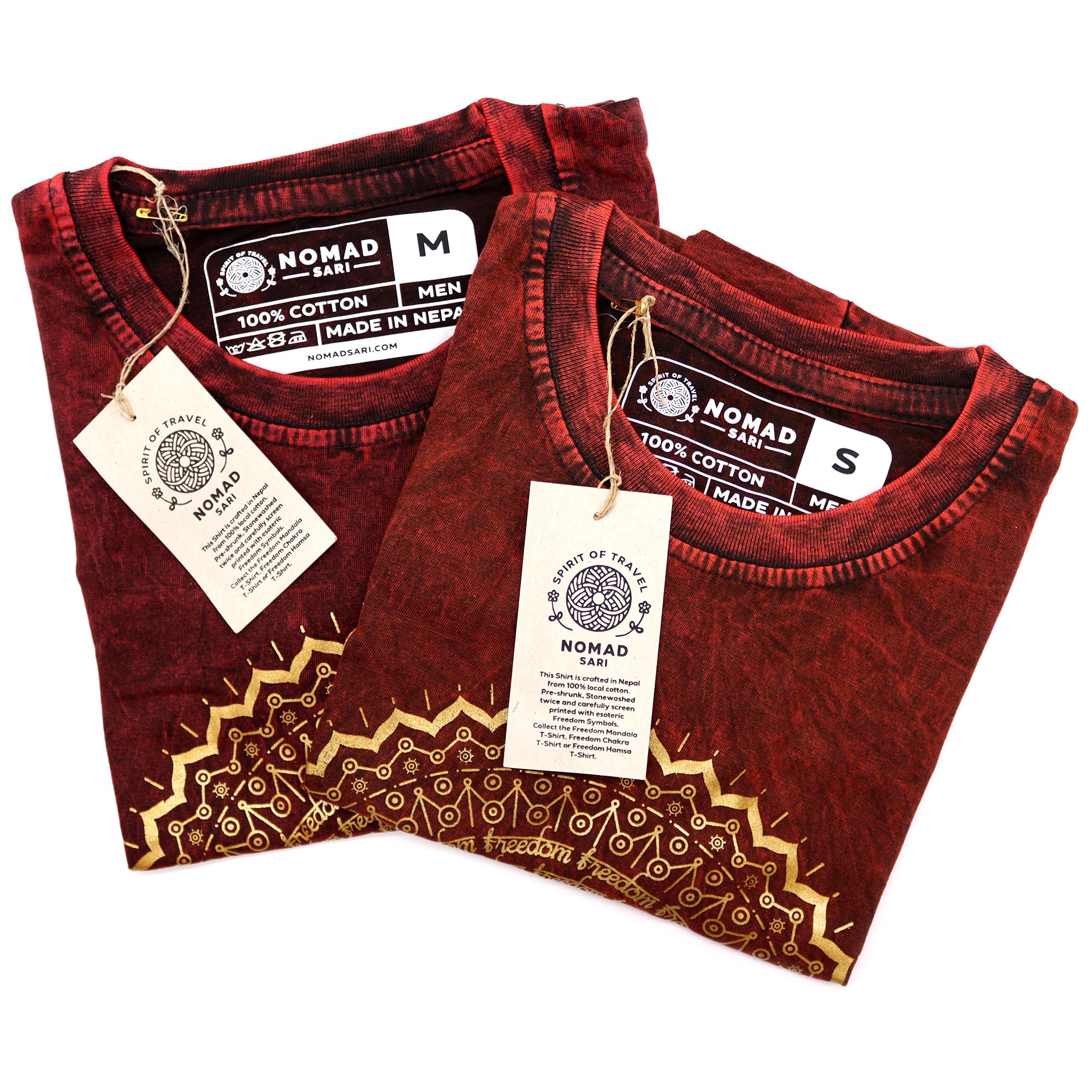 Medium Stone Washed T-Shirt - Mandala - Maroon - Image 3