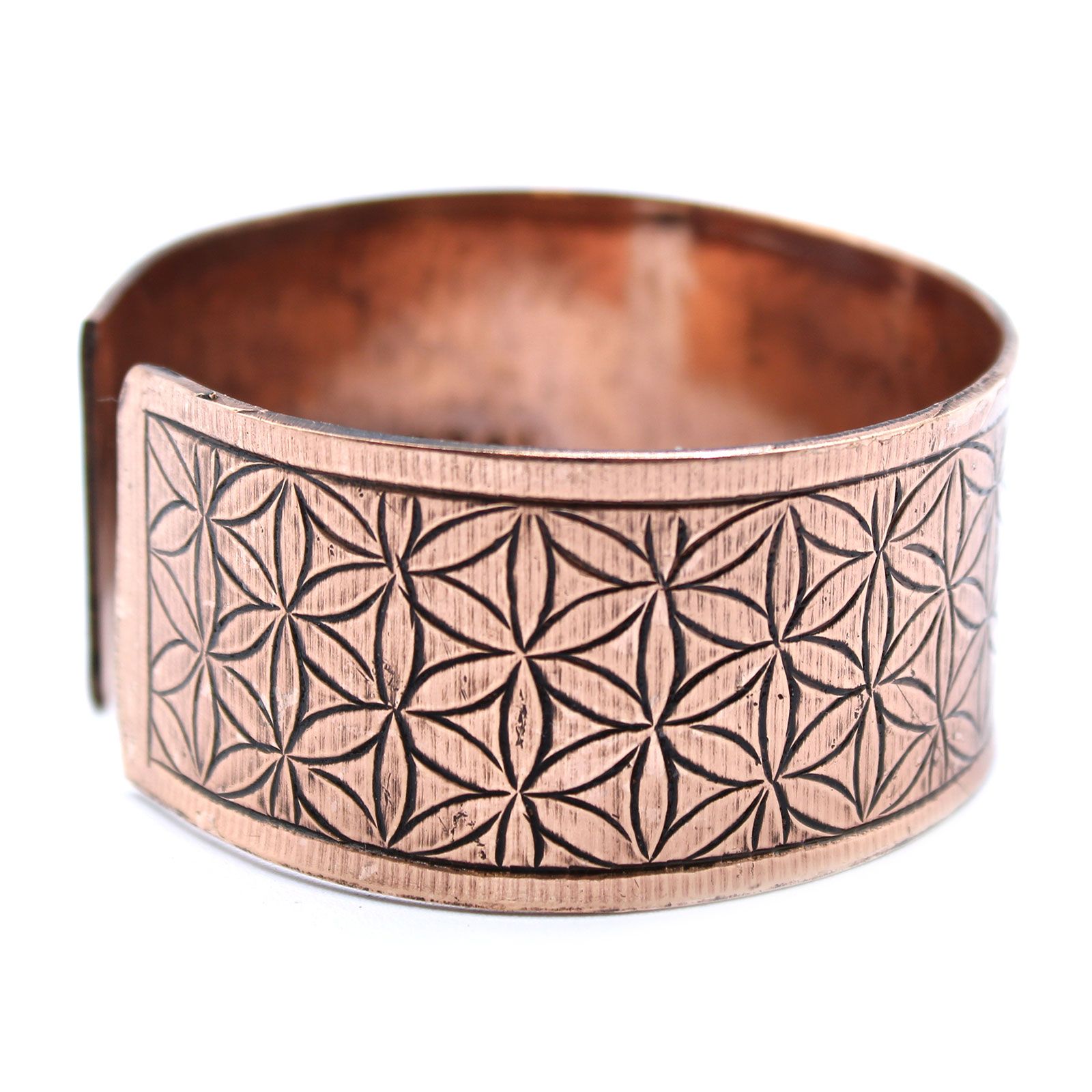 Copper Tibetan Bracelet - Flower of Life - Image 3