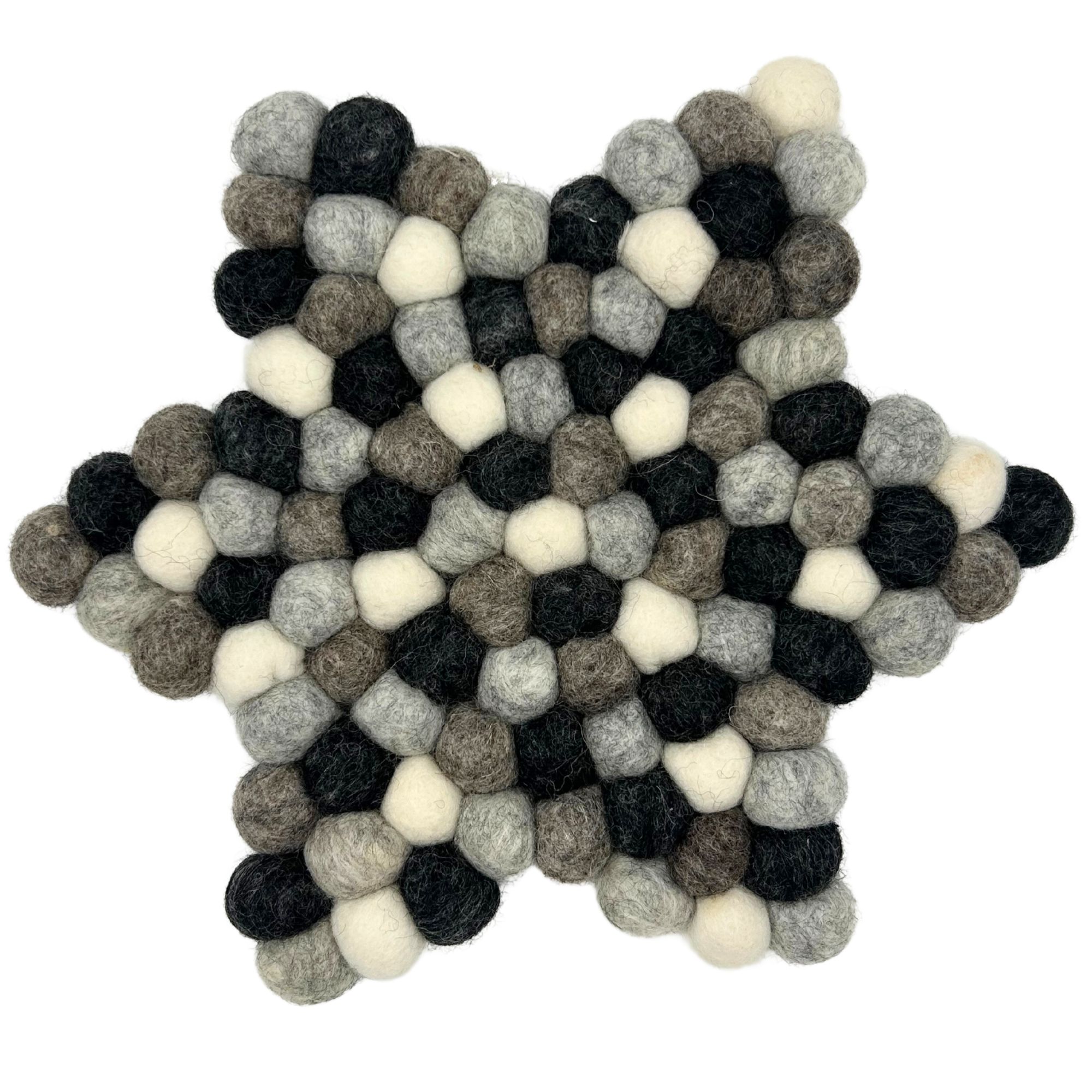 Felt Ball Star Centre Mat - Multi Grey Colour - Image 2