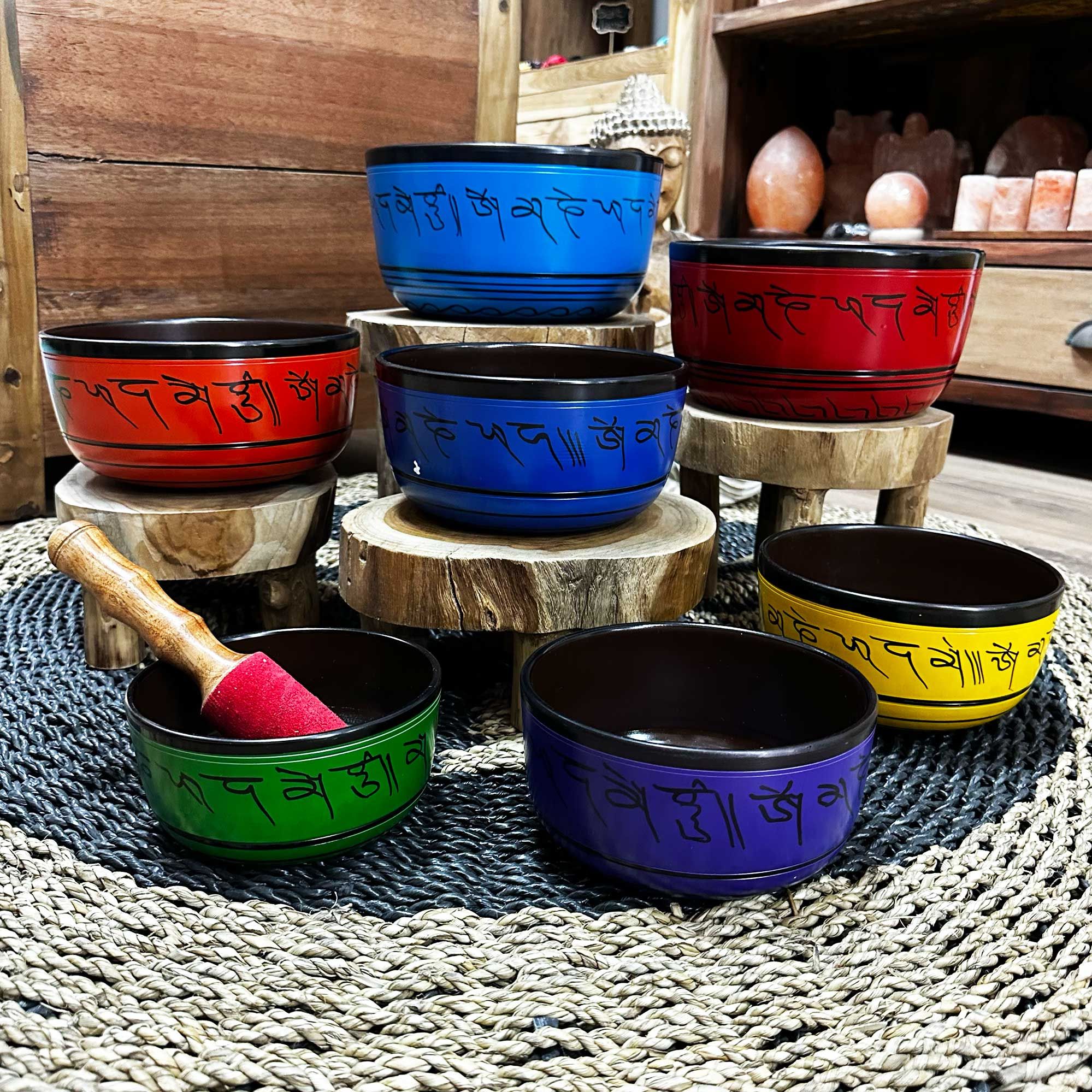 Small Chakra Set of Seven Singing Bowls (14-22cm) - Image 5