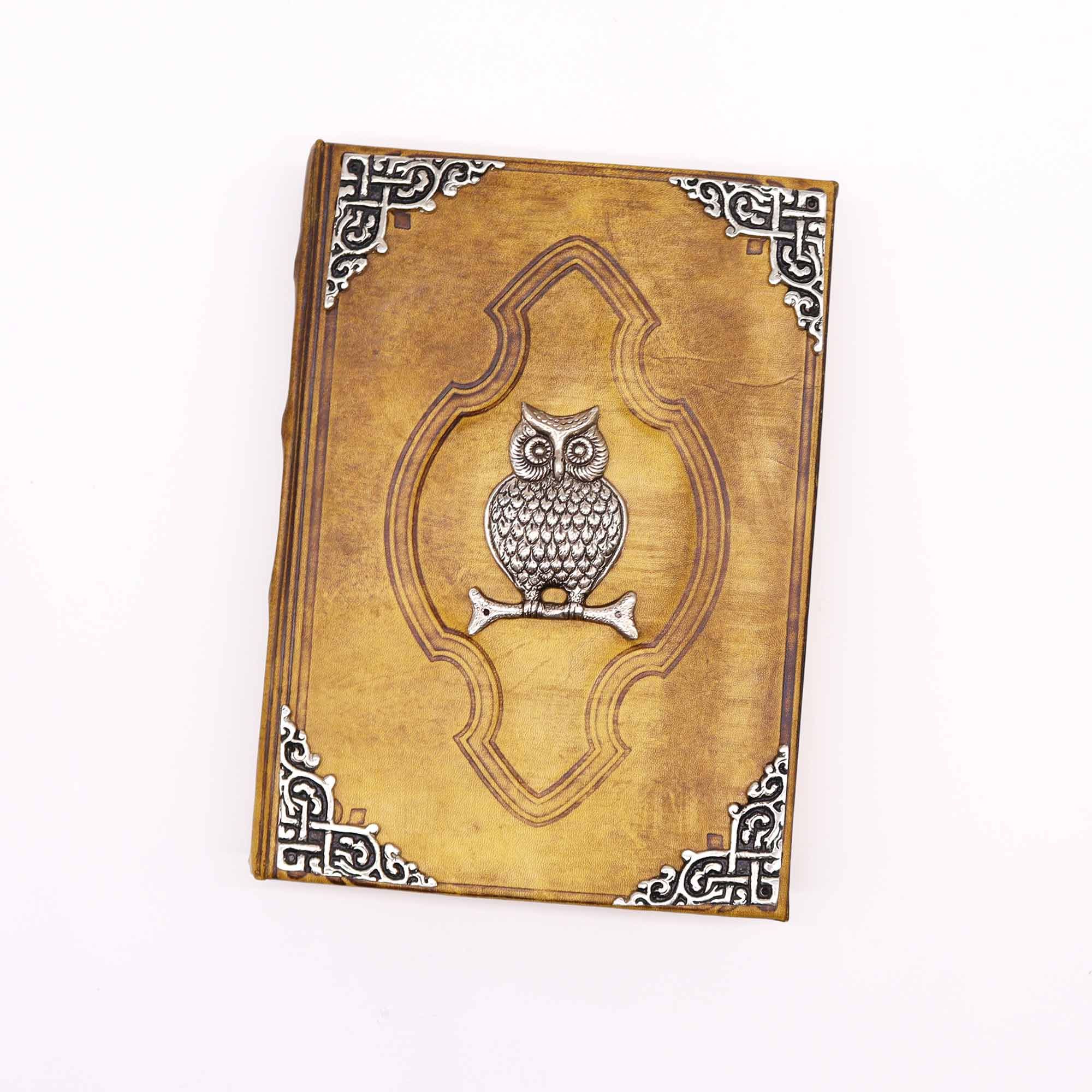 Heafty Coffee Tan Book - Zinc Owl Decor - 200 Deckle Edges Pages - 26x18cm - Image 2