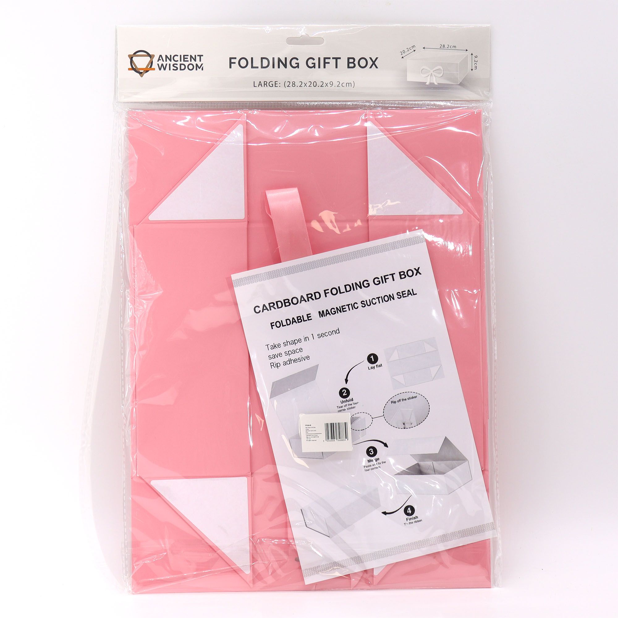 Flat Pack Gift Box - Large (28.2x20.2x9.2cm) - Pink - Image 3