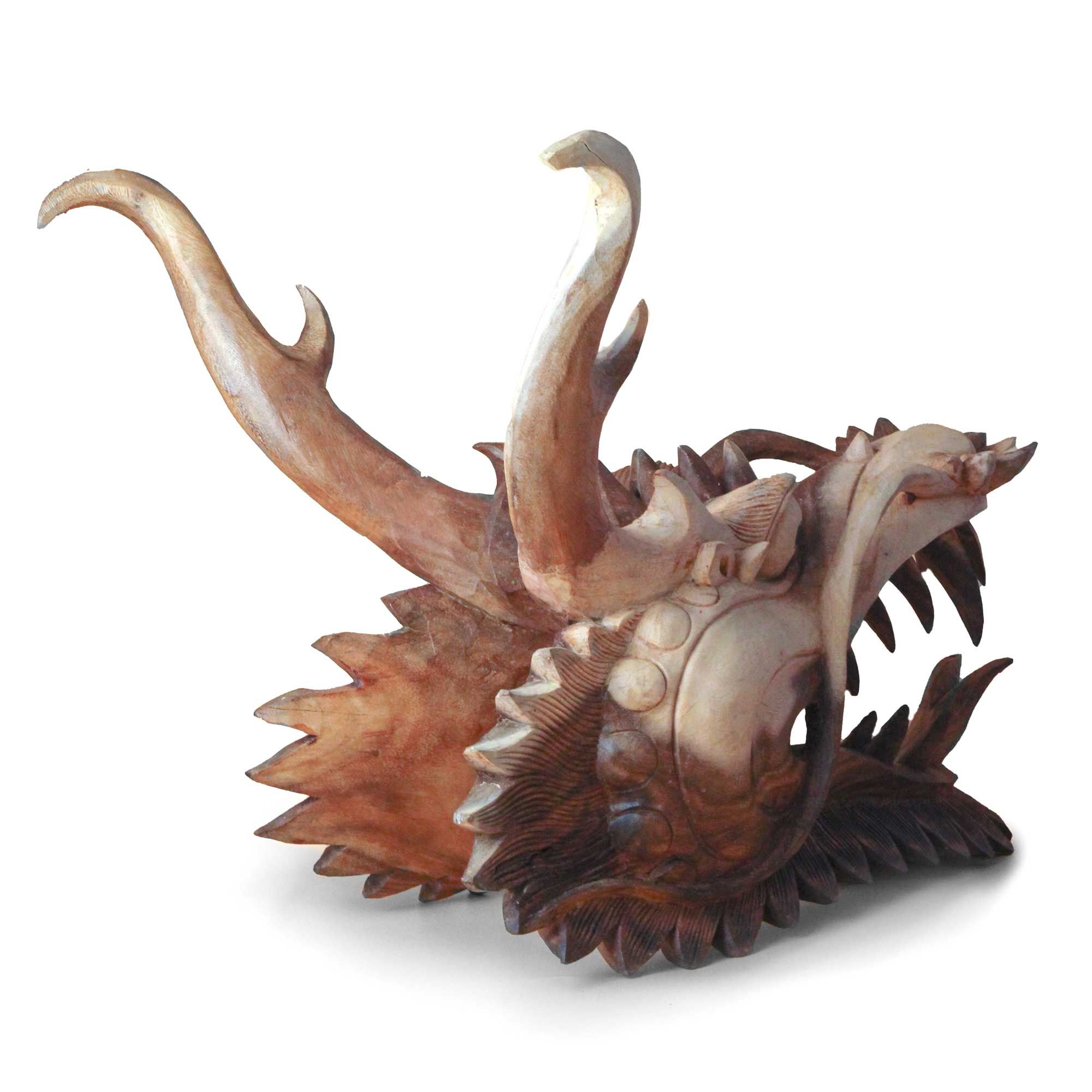 Live Size Dragon Head Carving - 30cm - Image 3