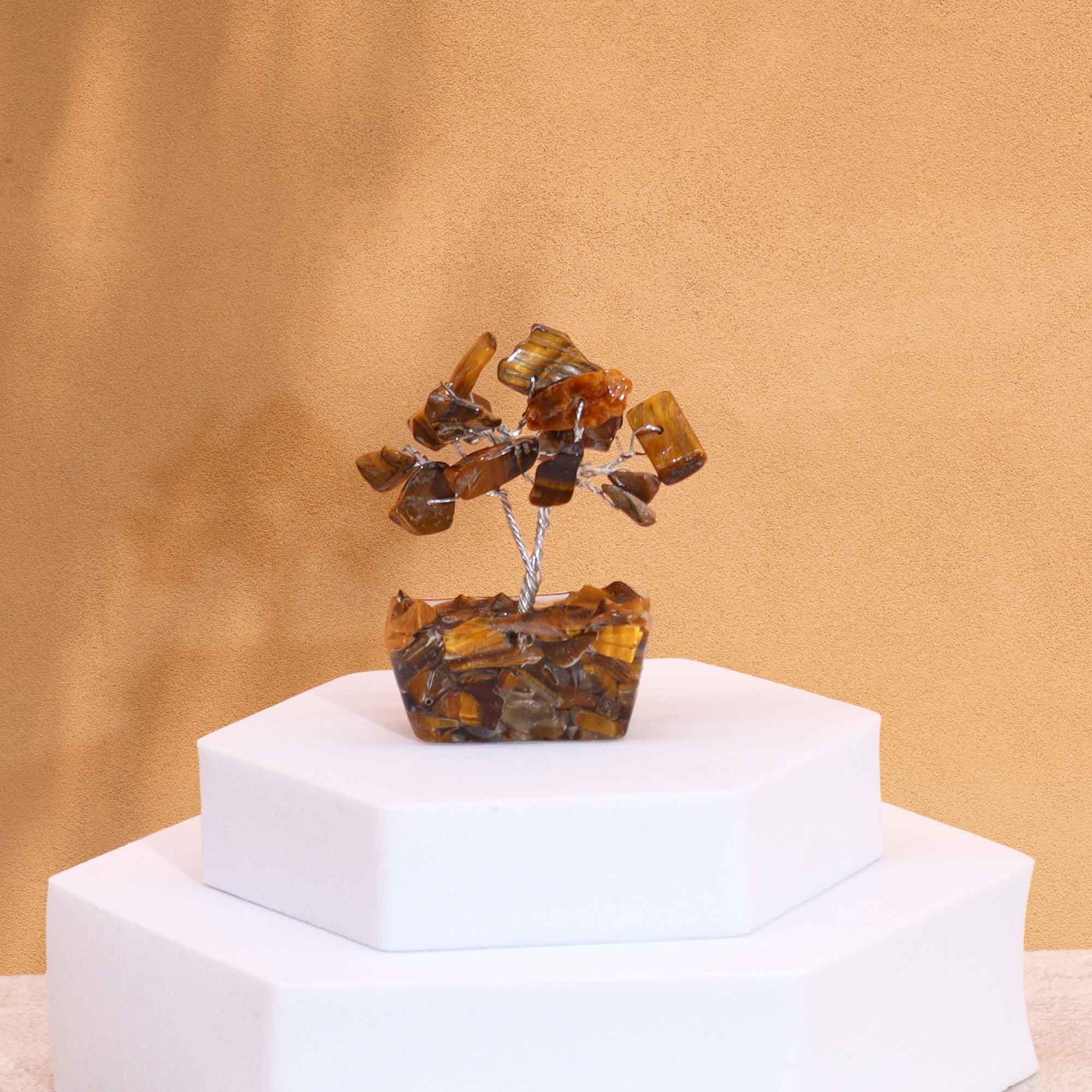 Mini Gemstone Tree On Orgonite Base - Tigereye (15 stones) - Image 6