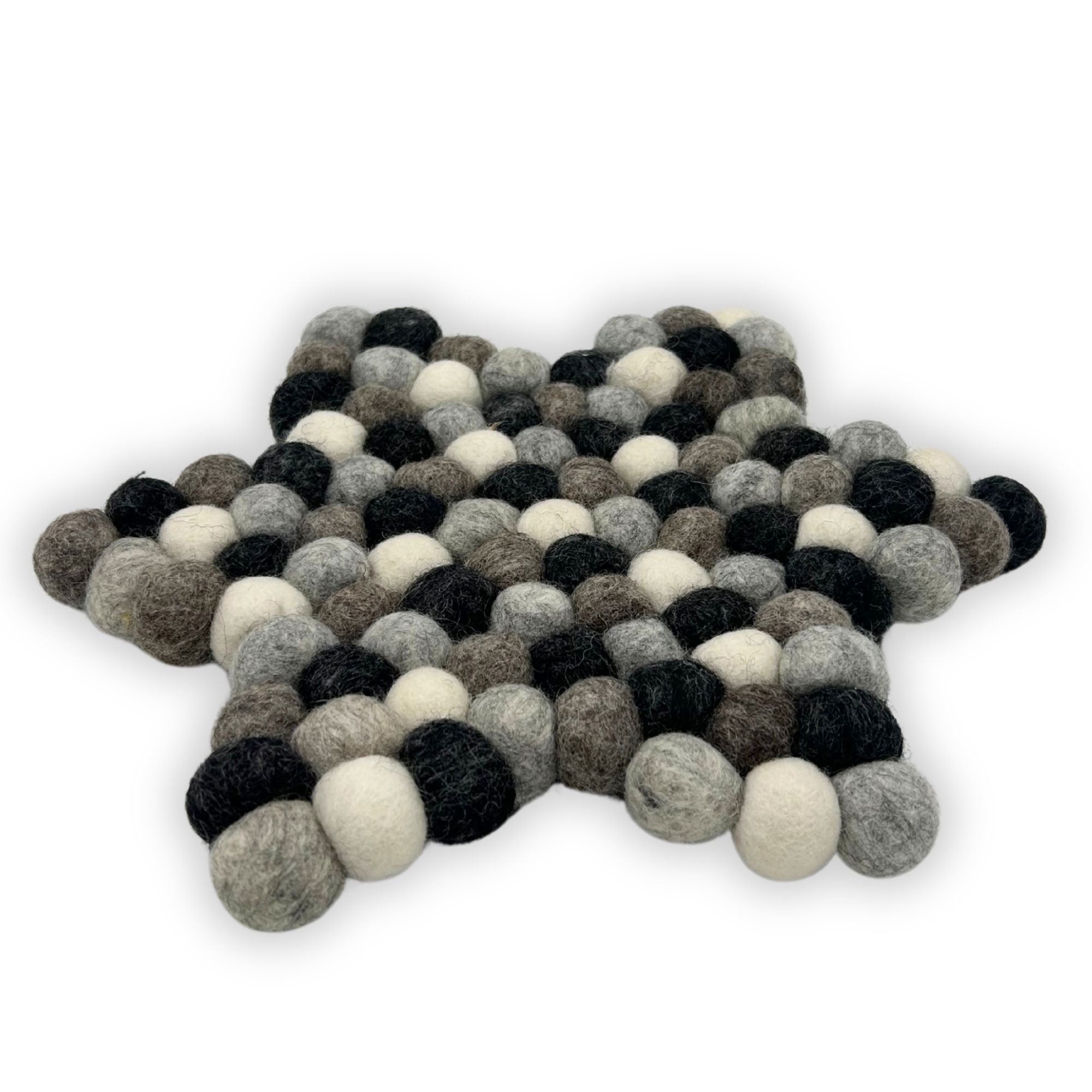 Felt Ball Star Centre Mat - Multi Grey Colour - Image 3
