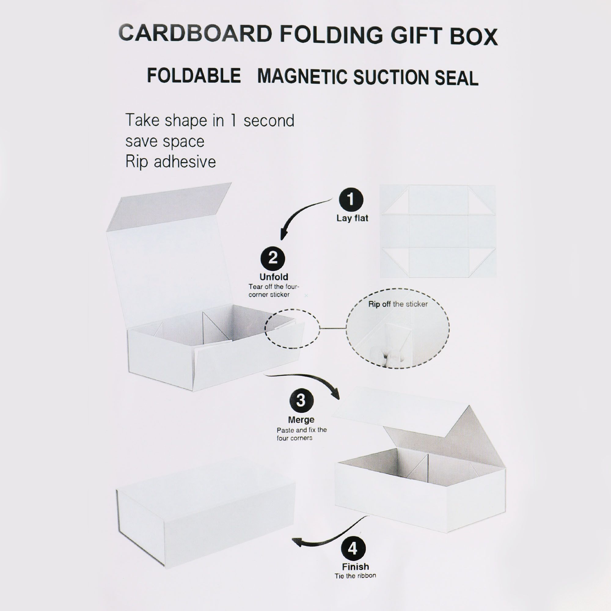 Flat Pack Gift Box - Large (28.2x20.2x9.2cm) - Pink - Image 5