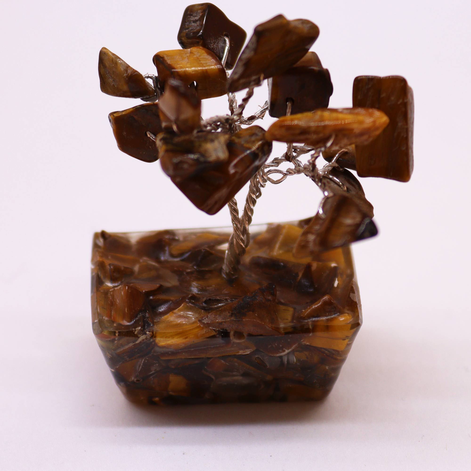 Mini Gemstone Tree On Orgonite Base - Tigereye (15 stones) - Image 5