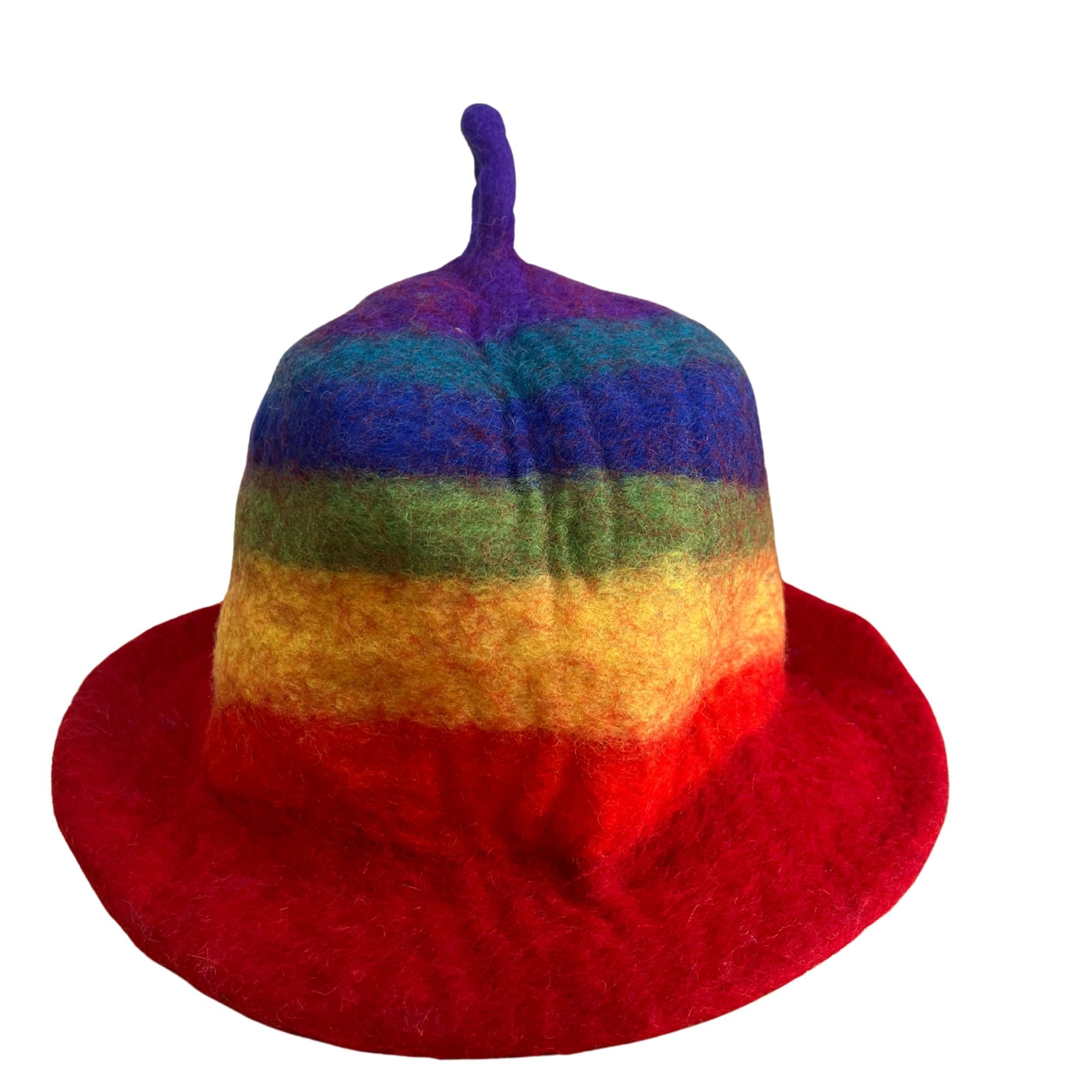 Felted Sauna Bowl Hat - Rainbow - Image 2