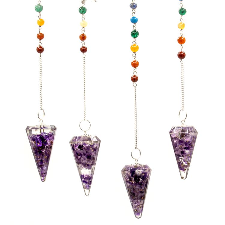 Orgonite Power Chakra Pendulum - Amethyst - Image 2