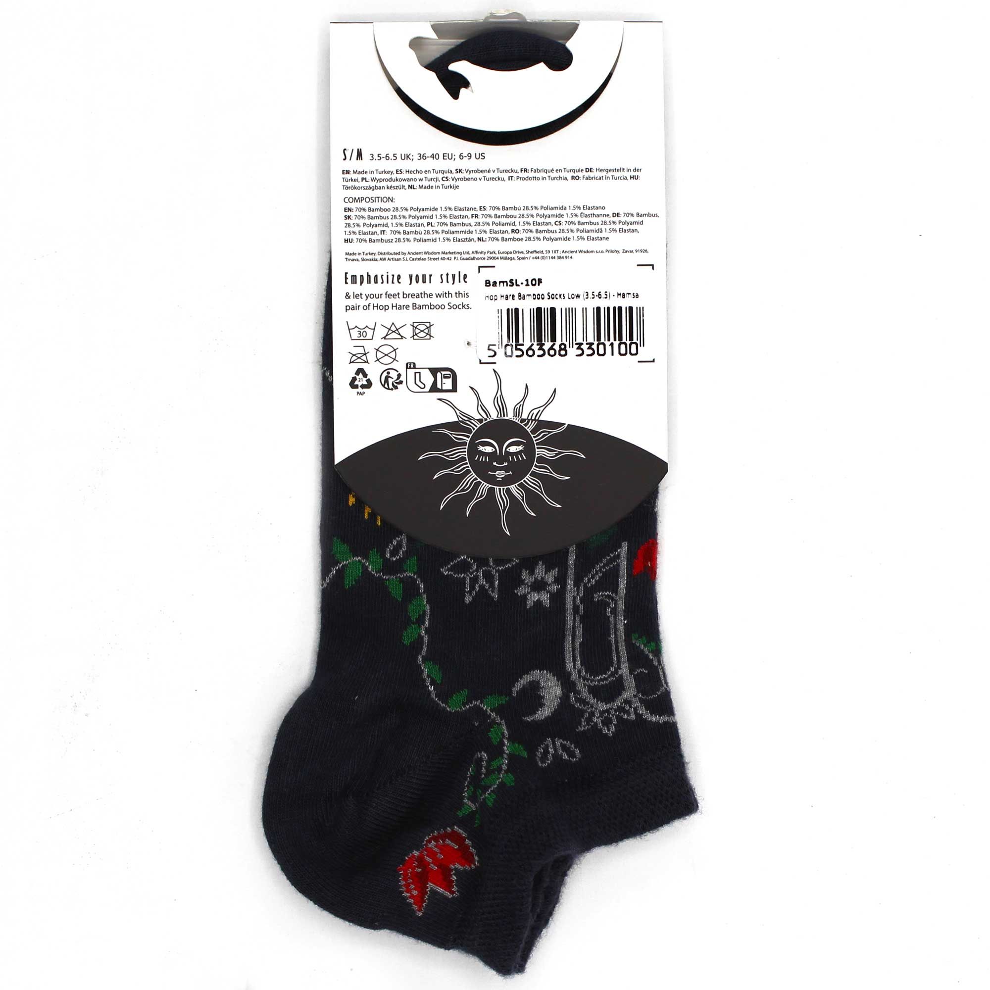 M/L Hop Hare Bamboo Socks Low (7.5-11.5) - Hamsa - Image 3