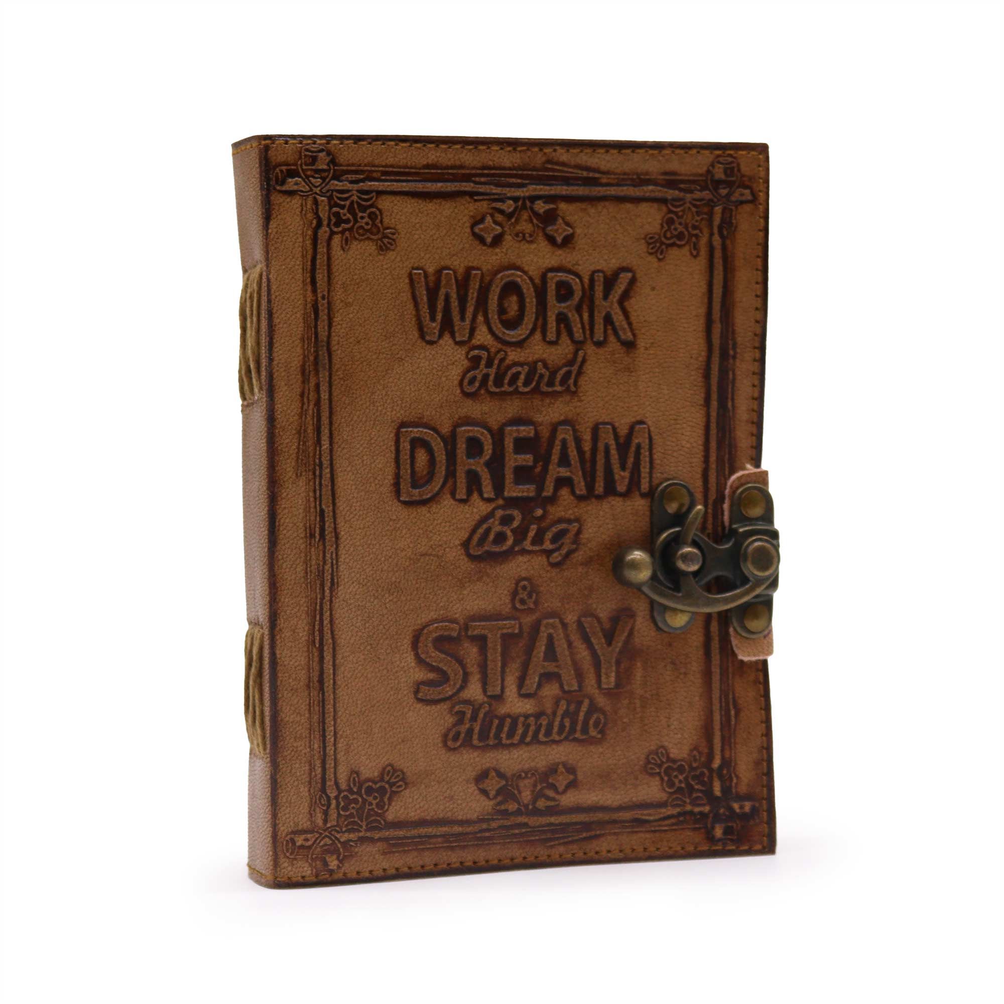 Leather Journel - Plain Paper - Work & Dream Big - Image 2