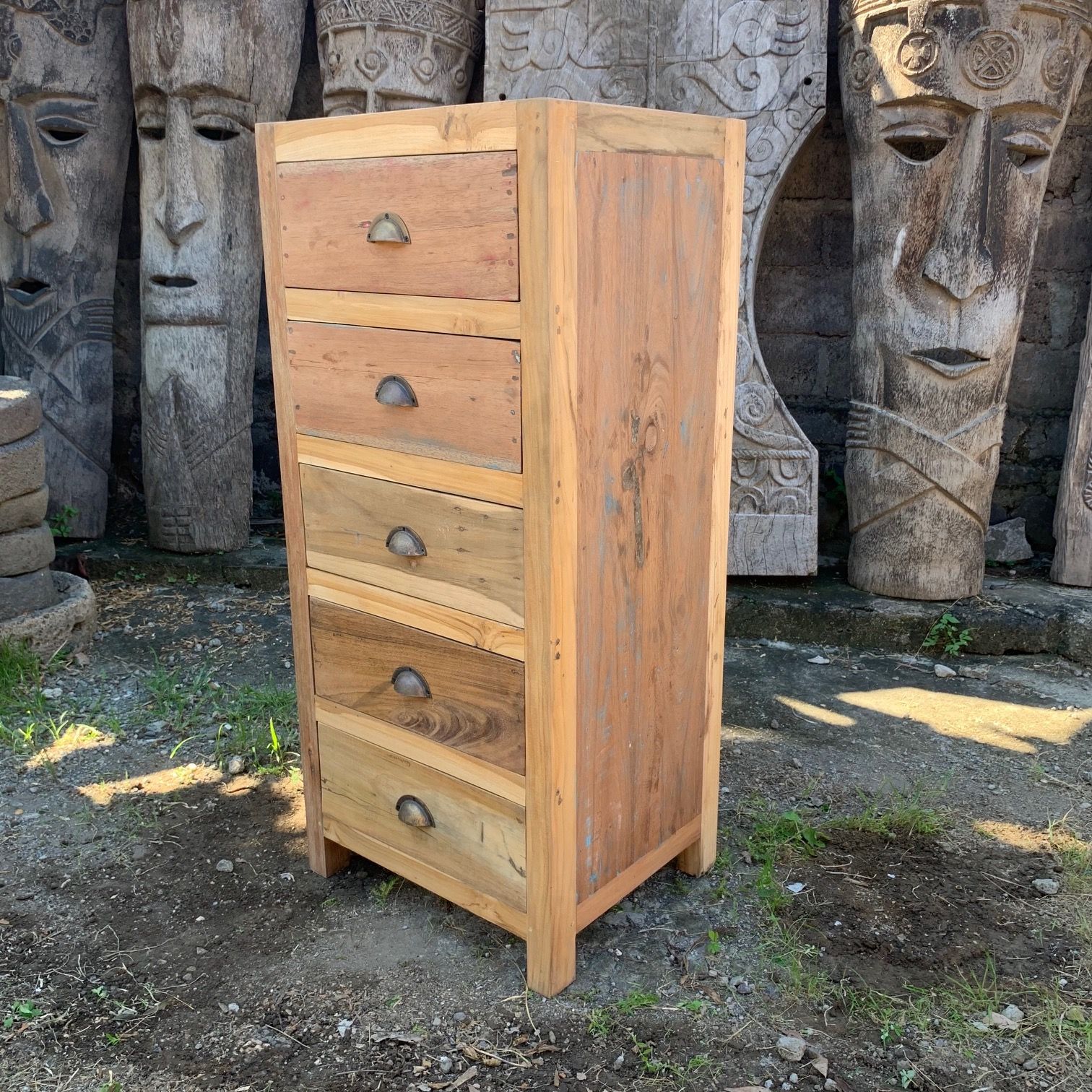 Tall set of 5 Draws - Recycled Wood - Image 2