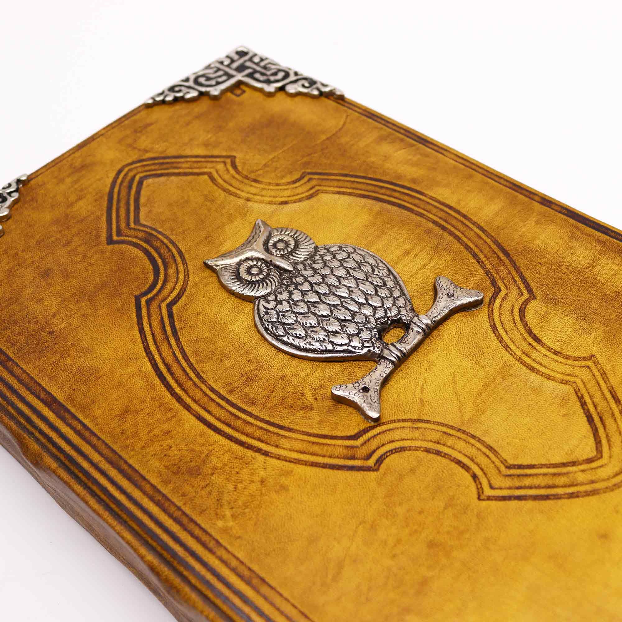 Heafty Coffee Tan Book - Zinc Owl Decor - 200 Deckle Edges Pages - 26x18cm - Image 5
