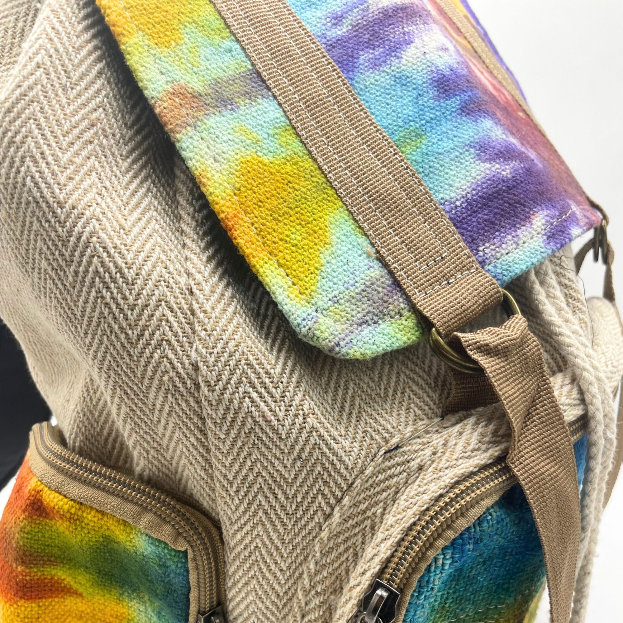 Tiedye Hemp Large Square Backpack - Image 5