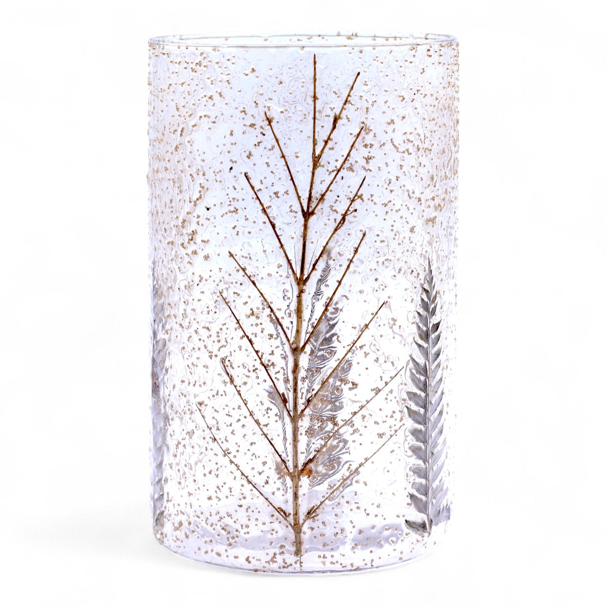 Natural Floral Glass - Tall Vase Candle Holder - Pino - (19x11cm) - Image 2