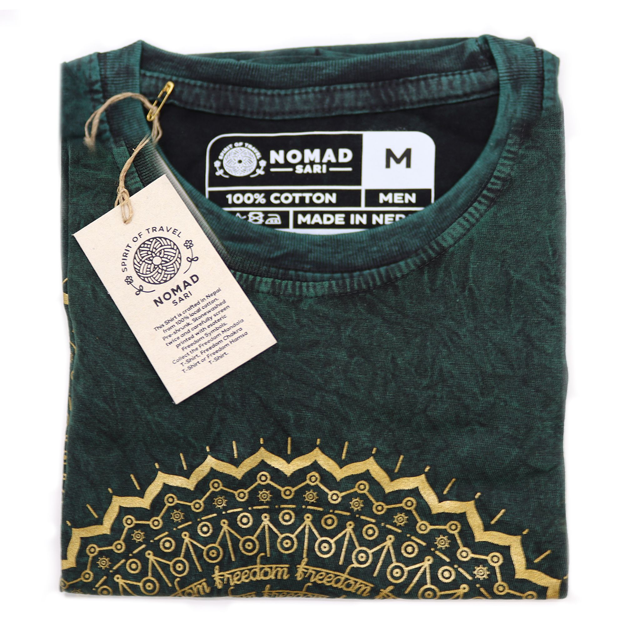 Medium Stone Washed T-Shirt - Mandala - Green - Image 4