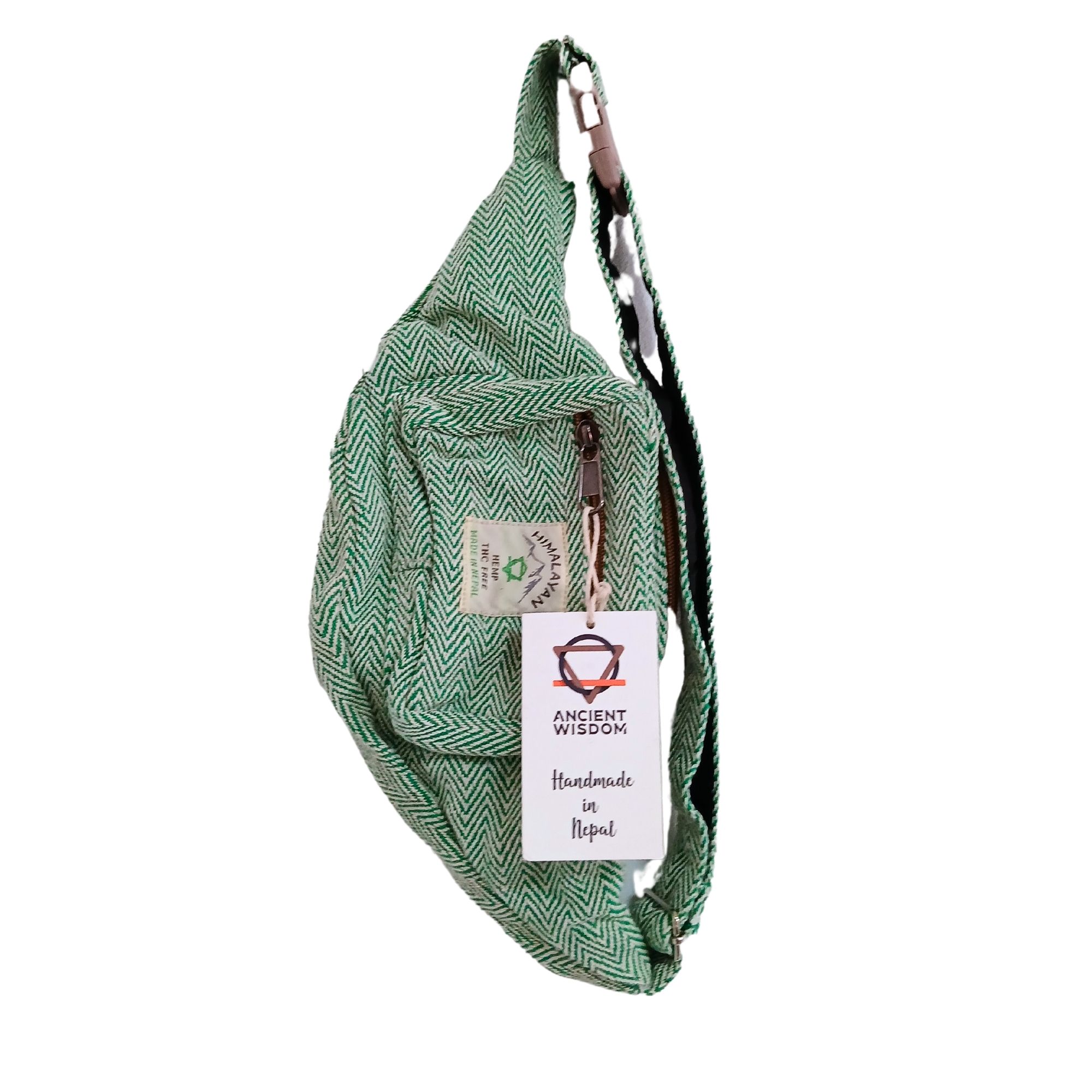 Cotton Hemp Style Belt (or Fanny) Bag - Sage - Image 2