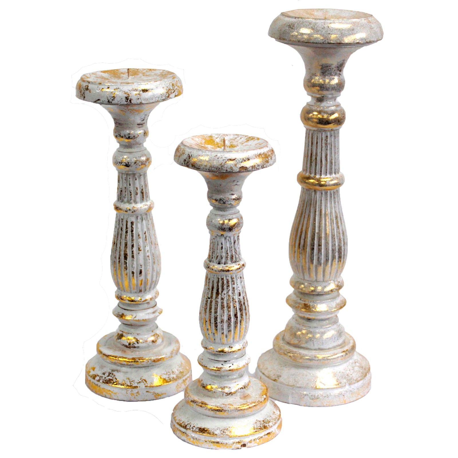 Large Candle Stand - White Gold - Image 2