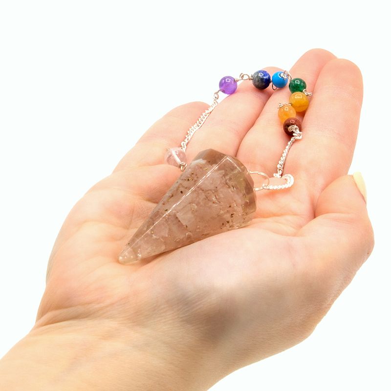 Orgonite Power Chakra Pendulum - Rose Quartz - Image 3