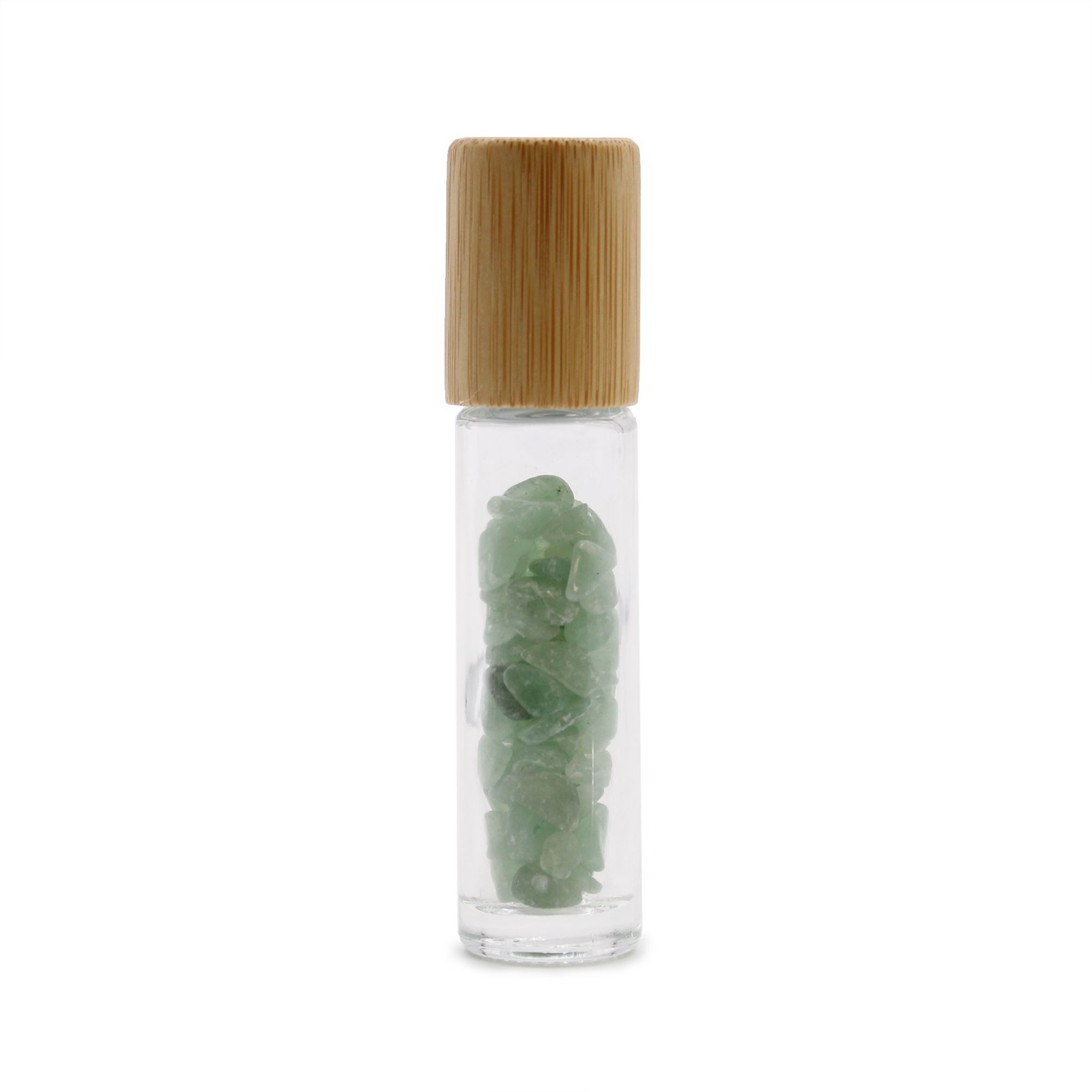 Gemstone Essential Oil Roller Bottle - Aventurine - Wooden Cap - Image 2