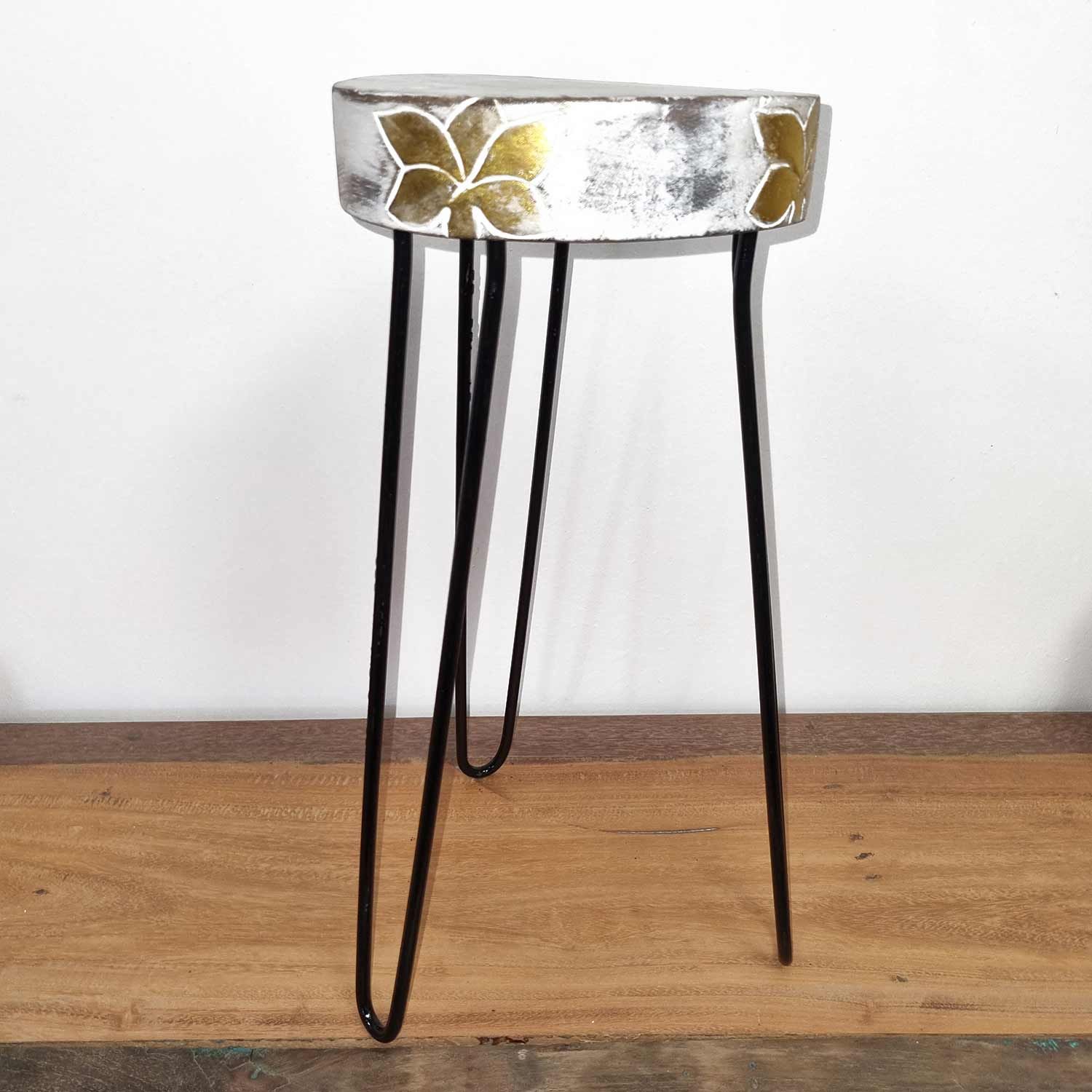 Albasia Wood Plant Stand - Whitewash - Image 3