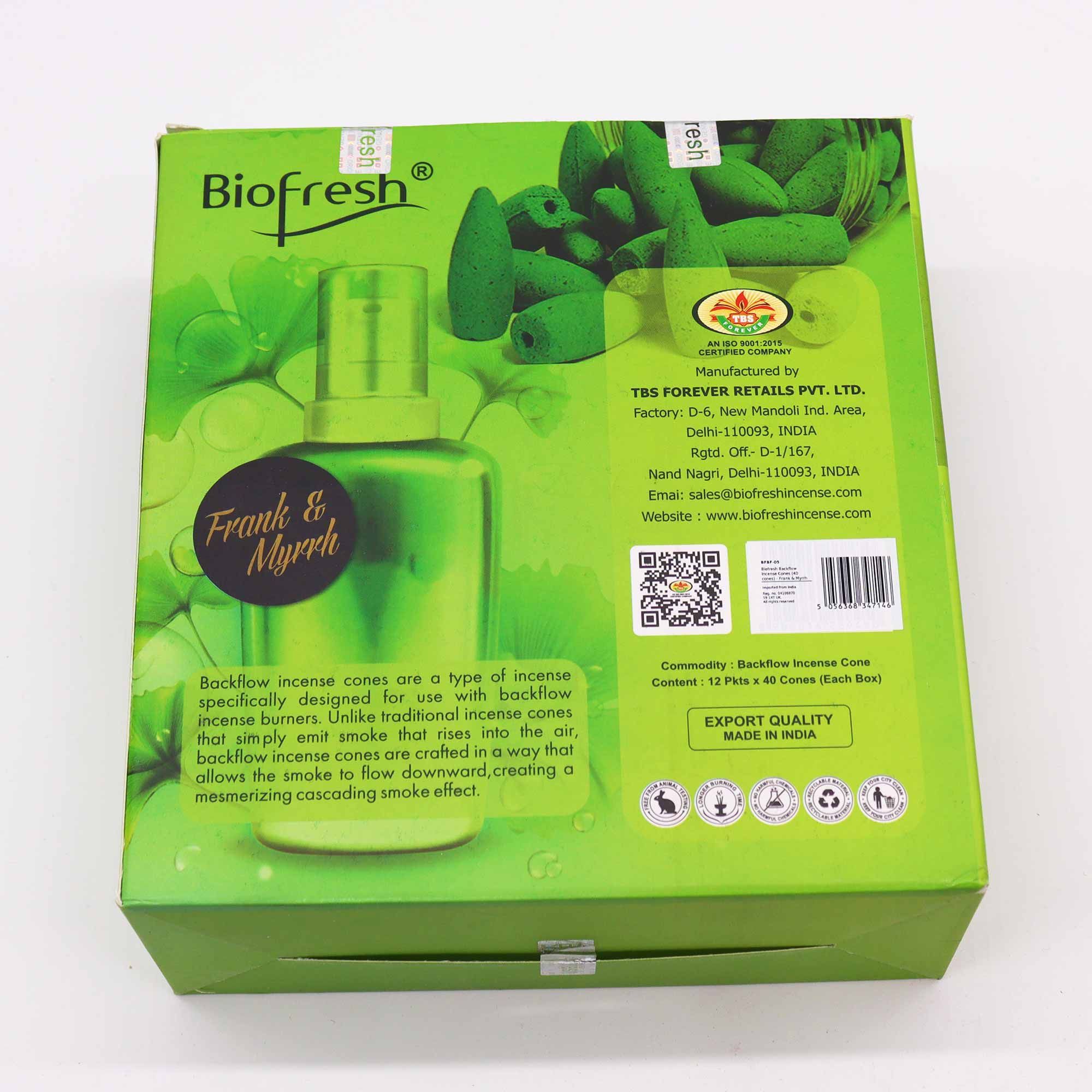 Biofresh Backflow Incense Cones - Frank & Myrrh - Image 5