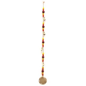 Indian Chimes - Brass Flower of Life with Rudraksha Beads String Bells