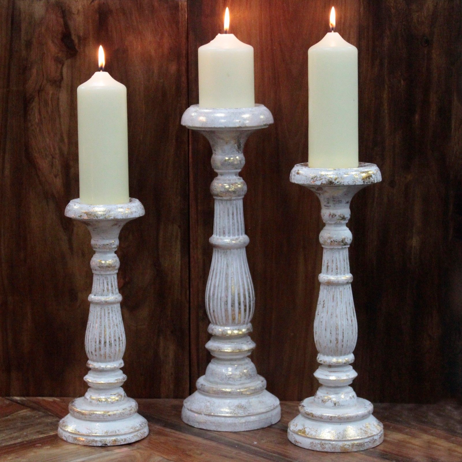 Large Candle Stand - White Gold - Image 4
