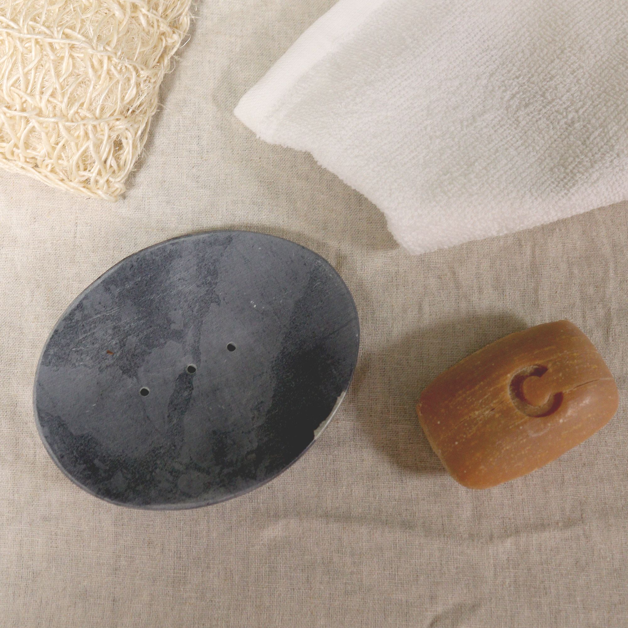 Grey Soapstone Soap Dish 10x12cm- Classic Oval - Image 3