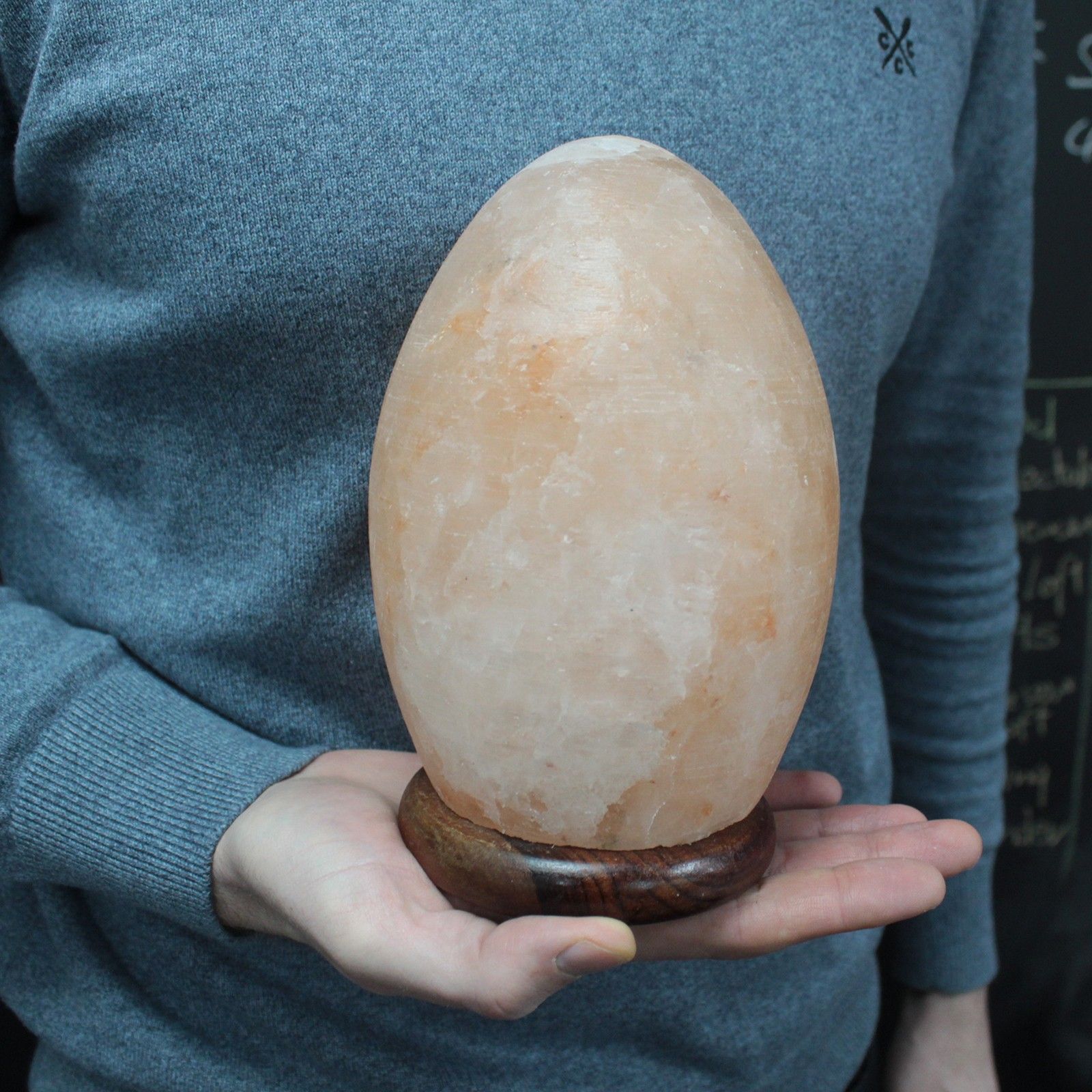 Salt Lamp Egg - Wooden Base - Image 3