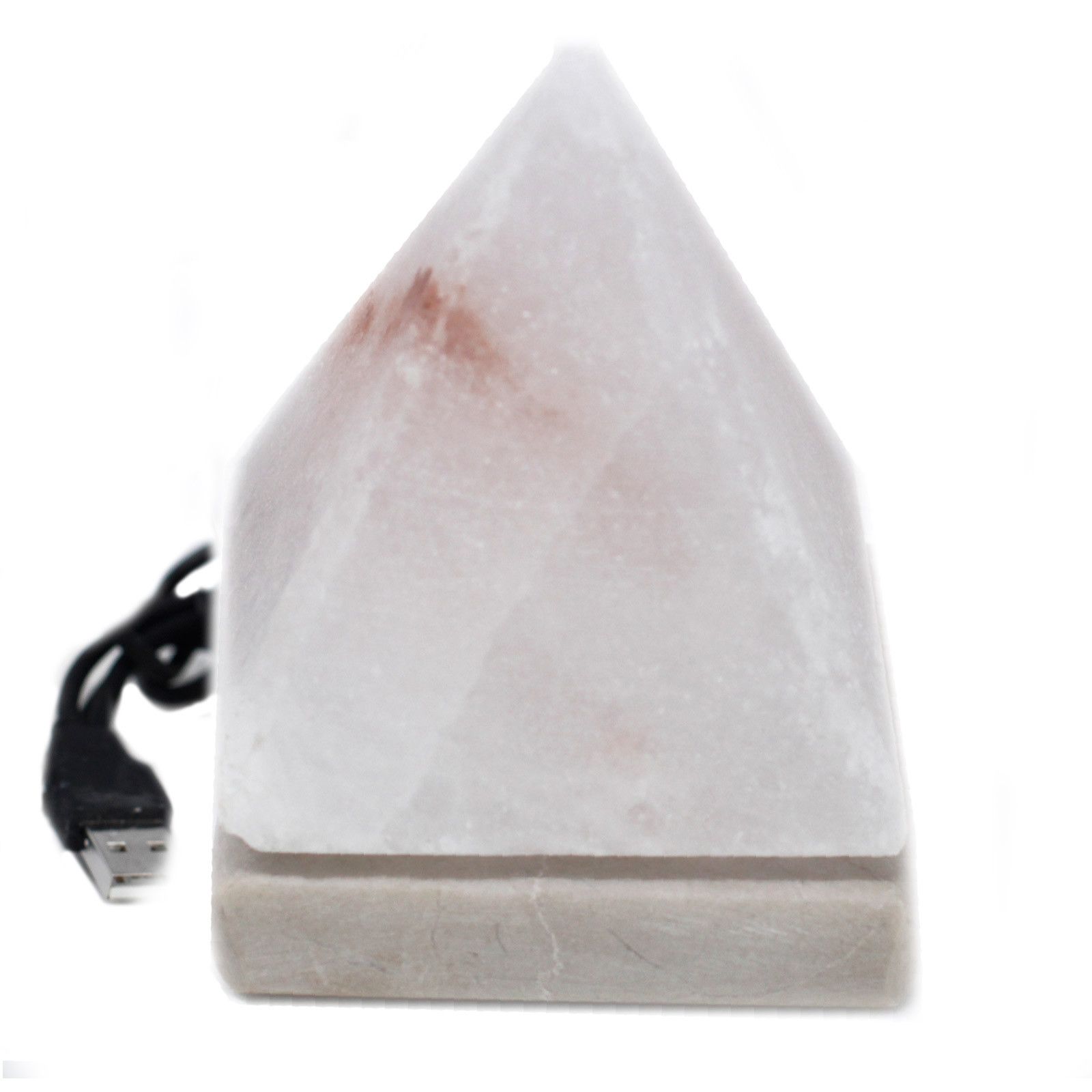 Quality USB Pyramid WHITE Salt Lamp - 9 cm (multi) - Image 3