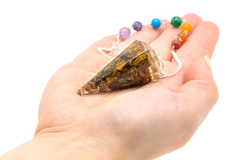 Orgonite Power Chakra Pendulum - Tiger Eye - Image 3