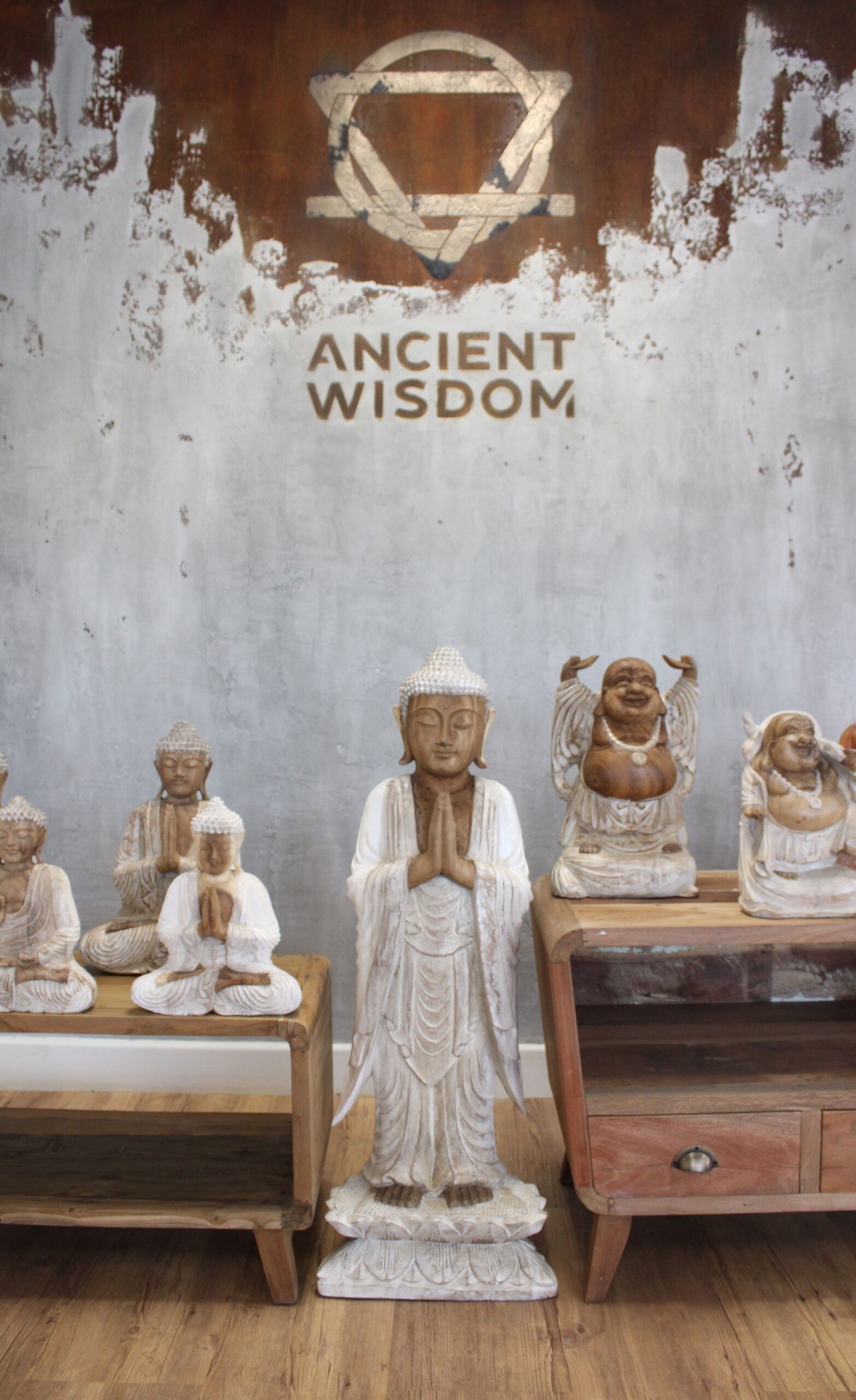 Buddha Statue Standing - Whitewash - 1m Welcome - Image 4