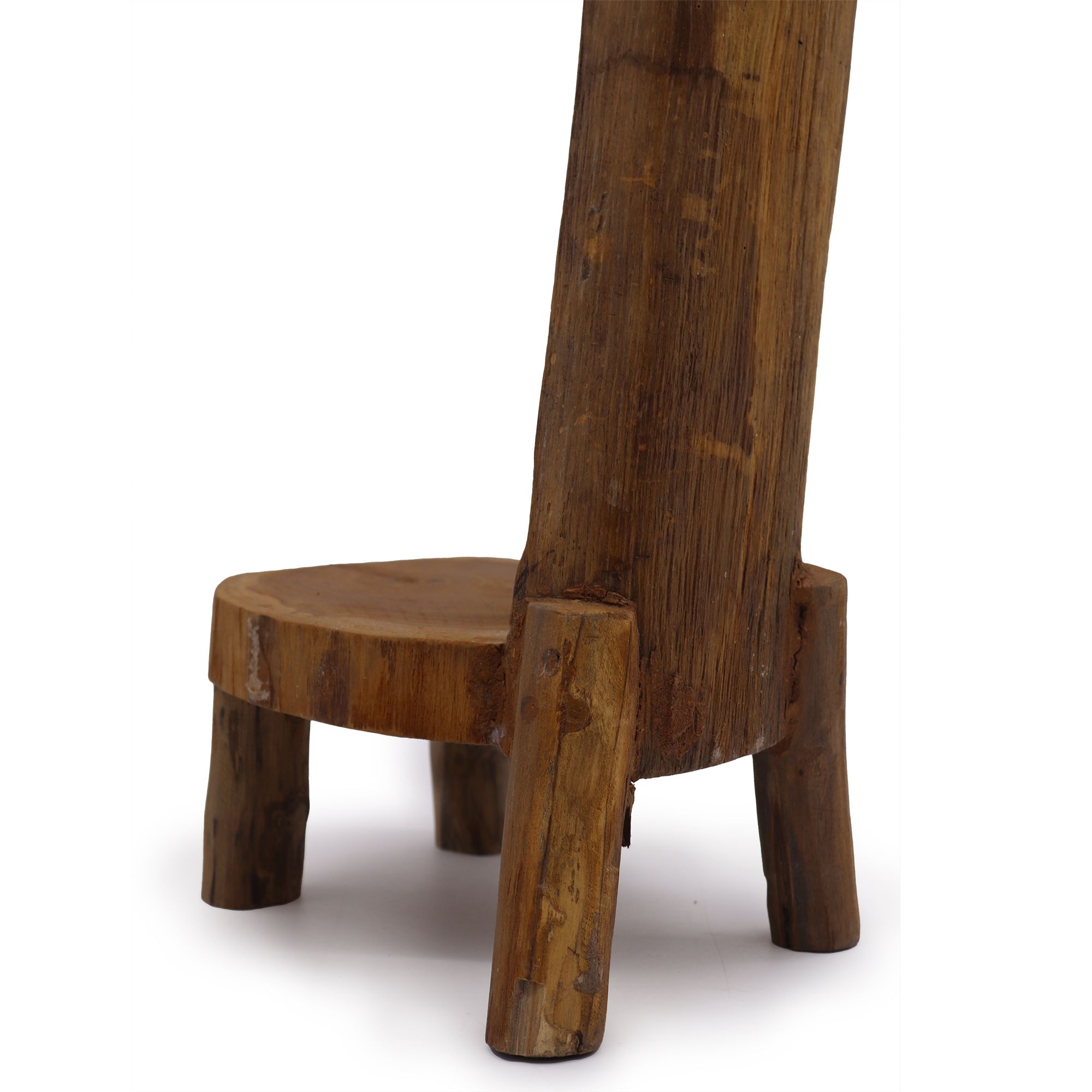 Natural Teak Log Shelve Display 3 Shelves 100cm high - Image 3