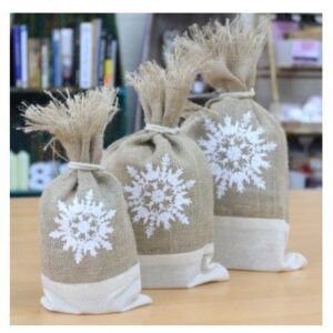 Danish Pouch Set of 3 - White & Snowflake