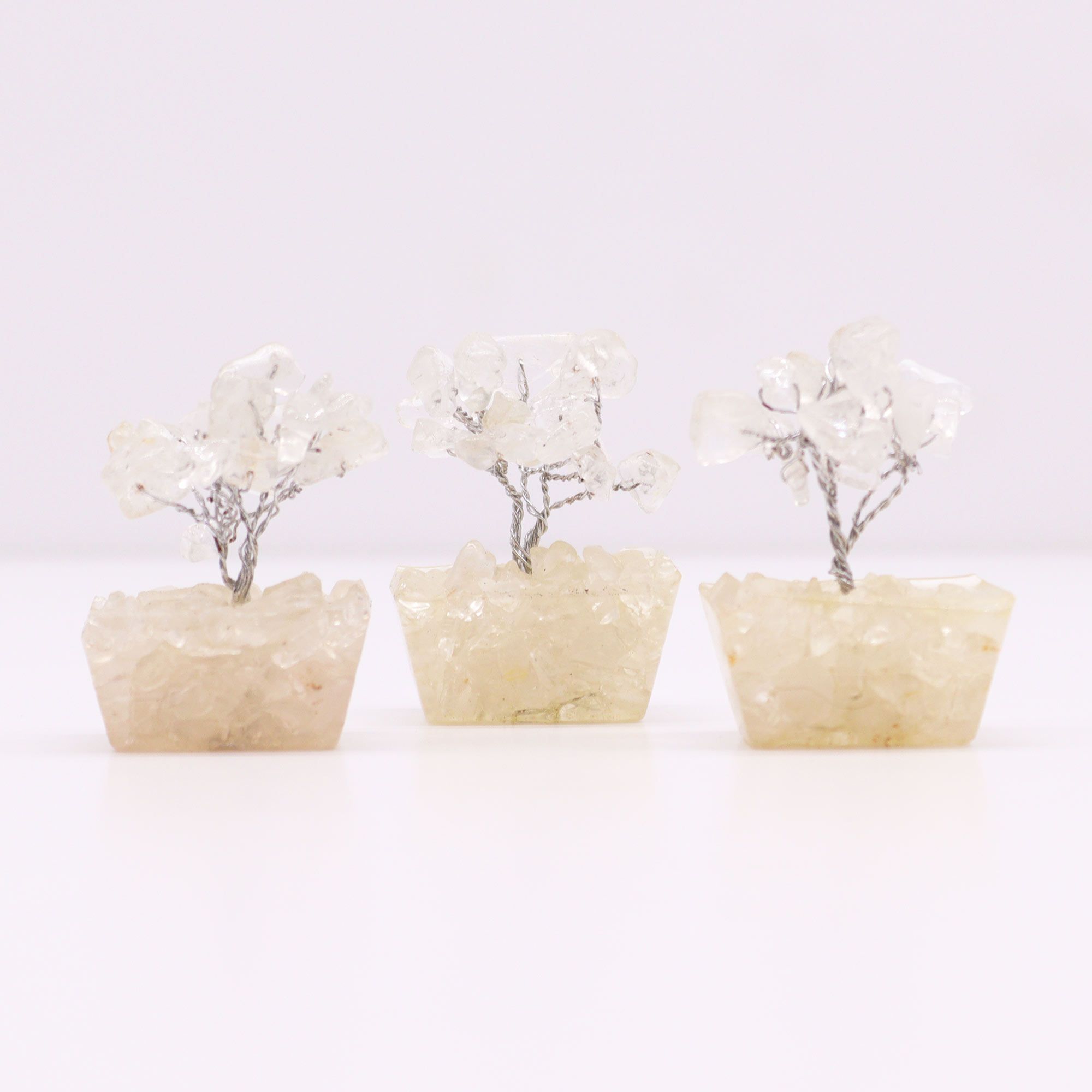 Mini Gemstone Tree On Orgonite Base - Rock Quartz (15 stones) - Image 2