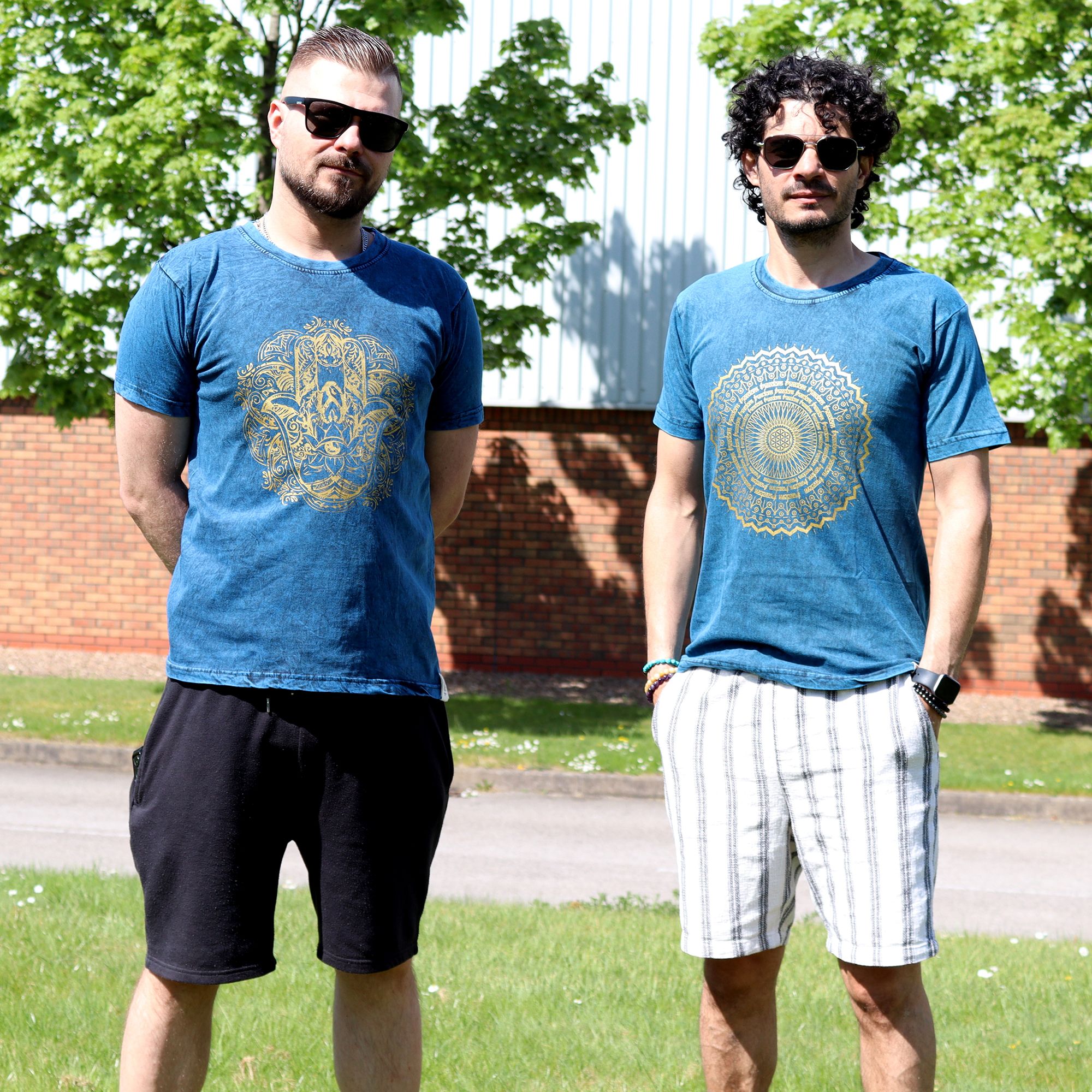 Medium Stone Washed T-Shirt - Mandala - Blue - Image 4
