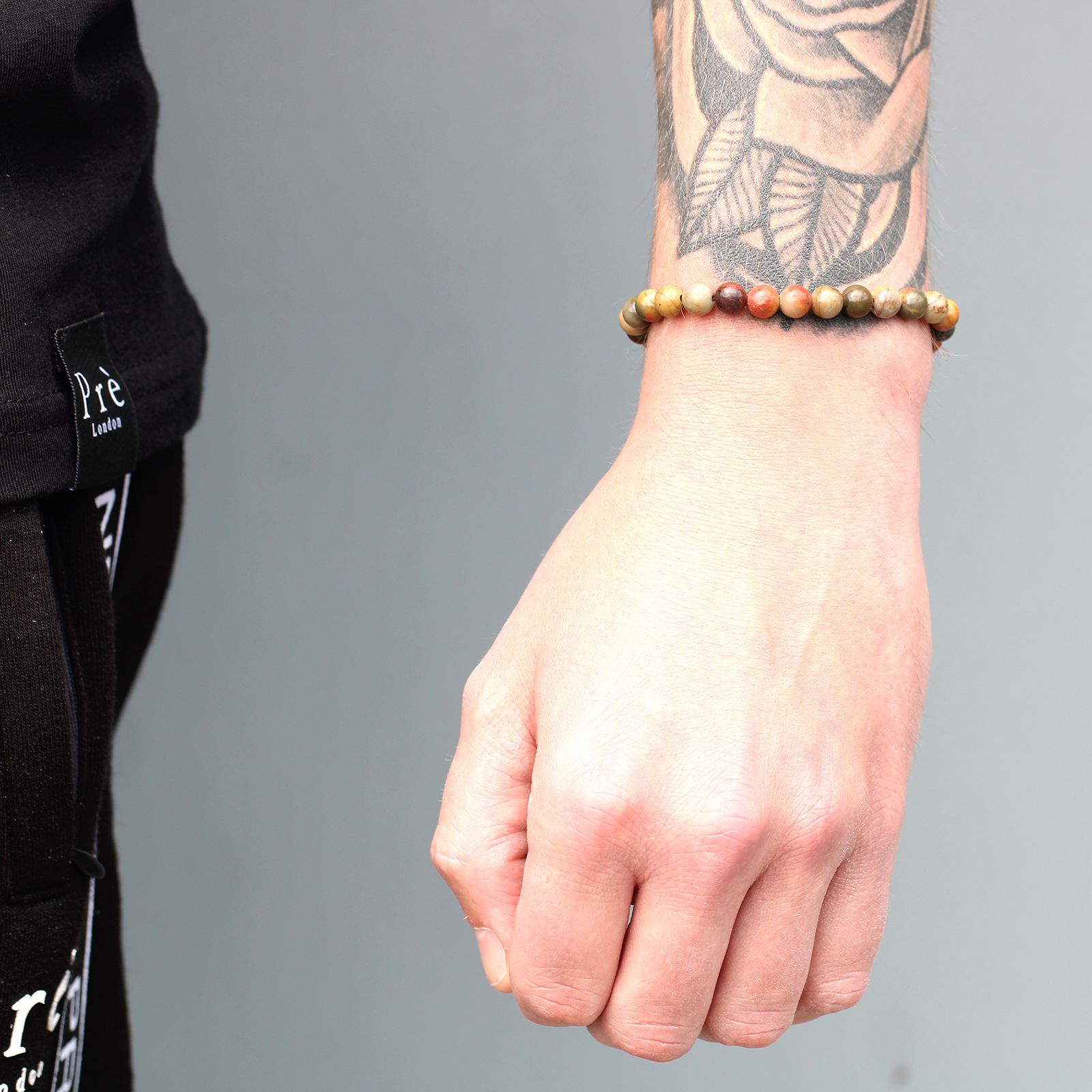 18K Gold Plated Gemstone Black String Bracelet - Tiger Eye - Image 3