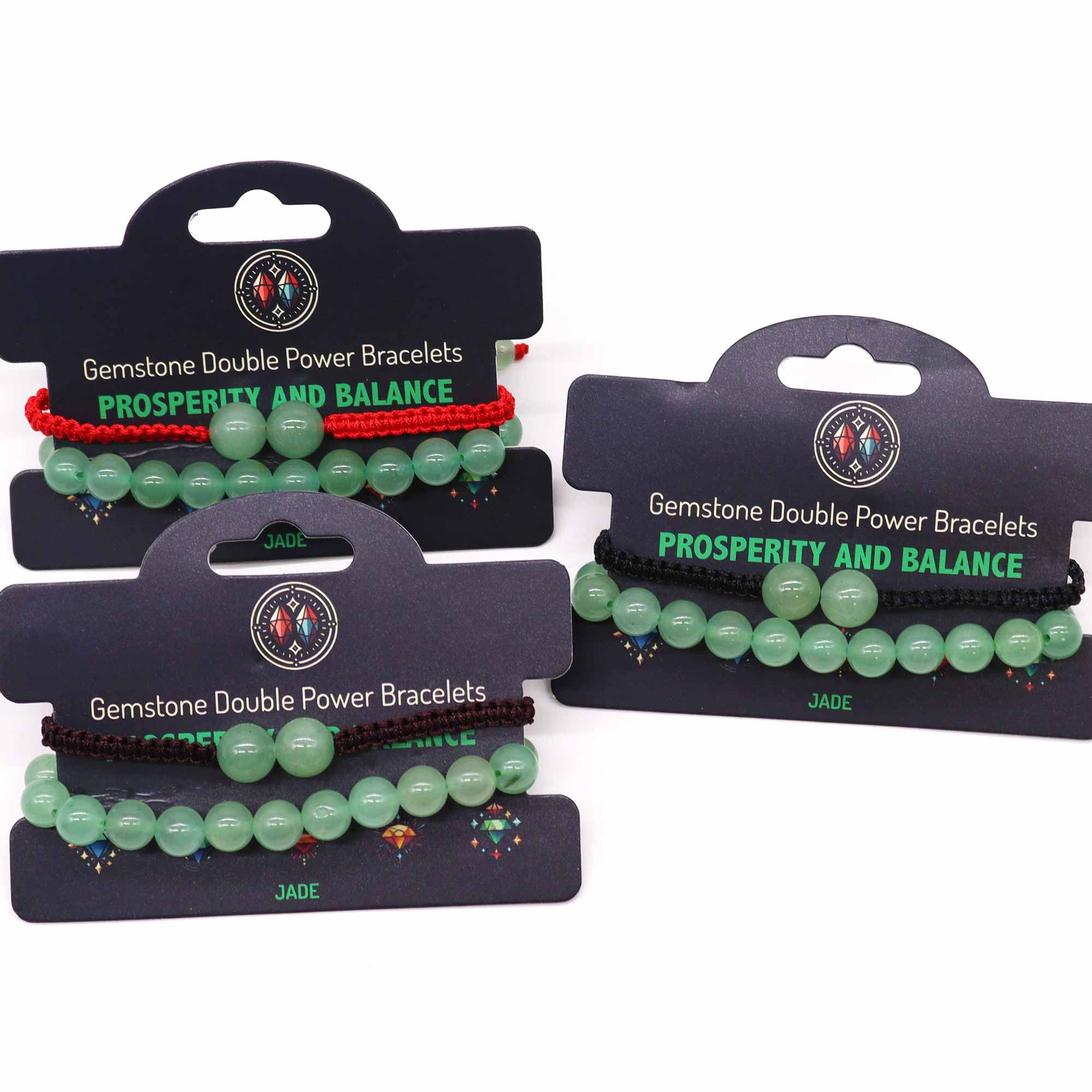 Gemstone Double Power Bracelets- Jade - Image 2