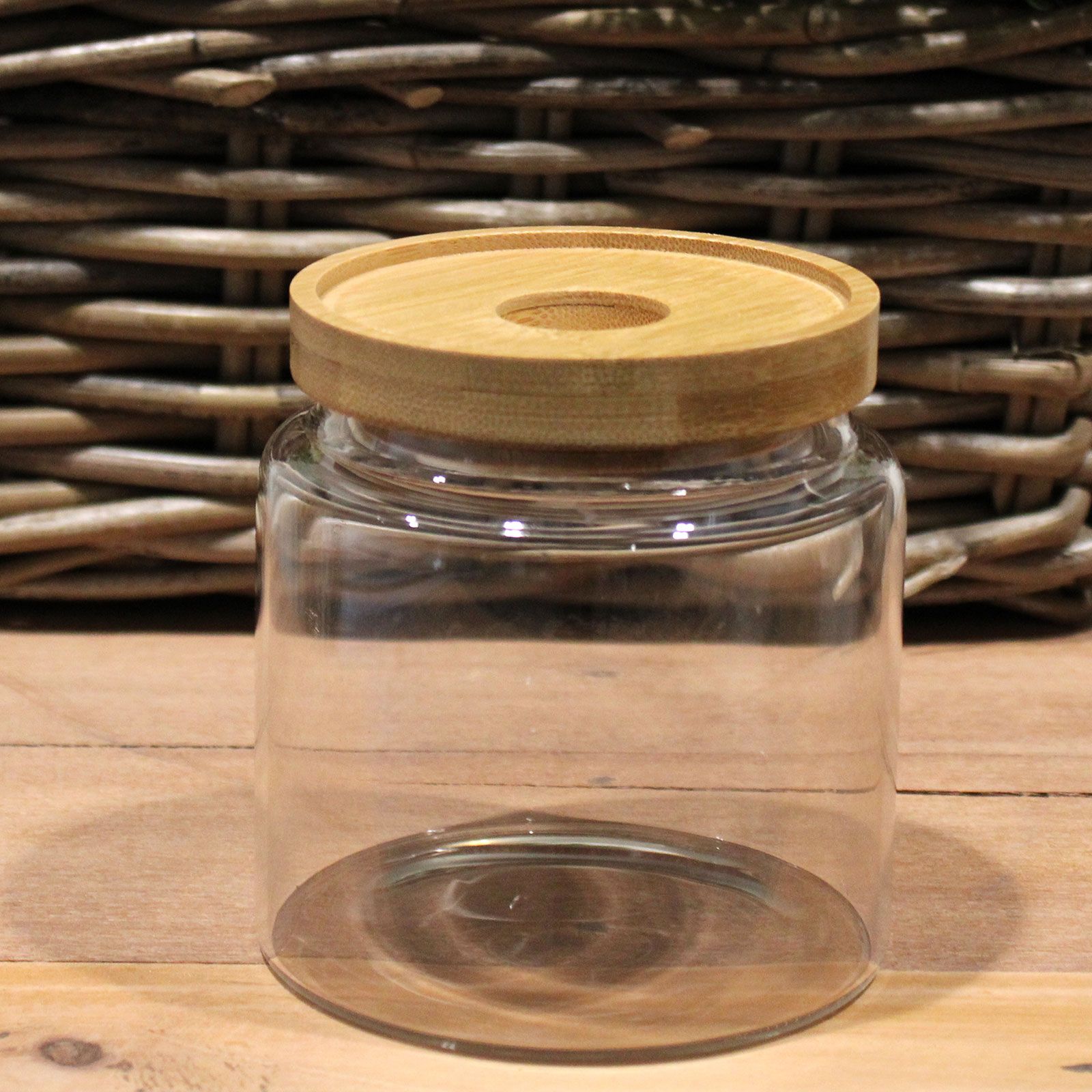 Cottage Bamboo Glass Jar - 10cm - Image 4