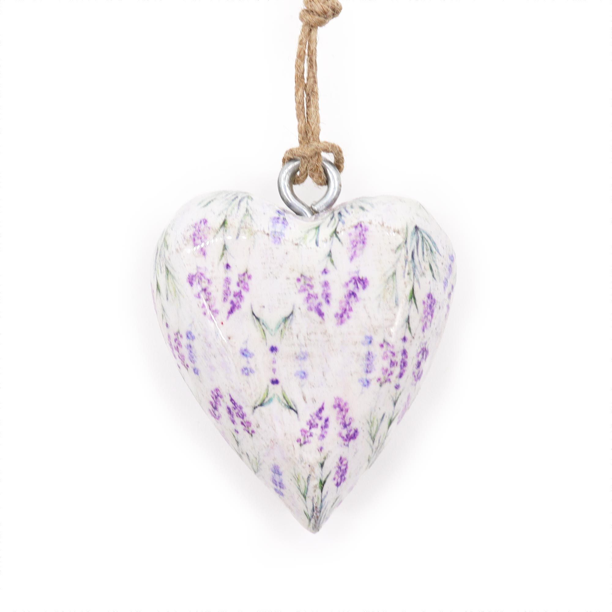 Lrg Decor Wood Heart - Lavender
