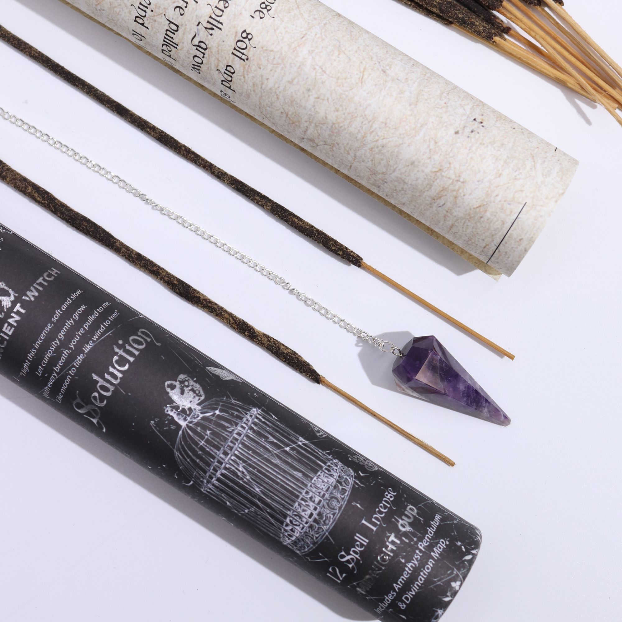 Ancient Witch Spell Incense - Seduction - Amethyst Pendulum - Image 4
