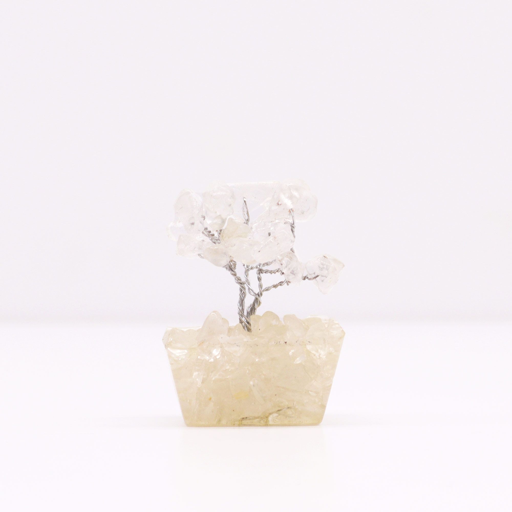 Mini Gemstone Tree On Orgonite Base - Rock Quartz (15 stones) - Image 5