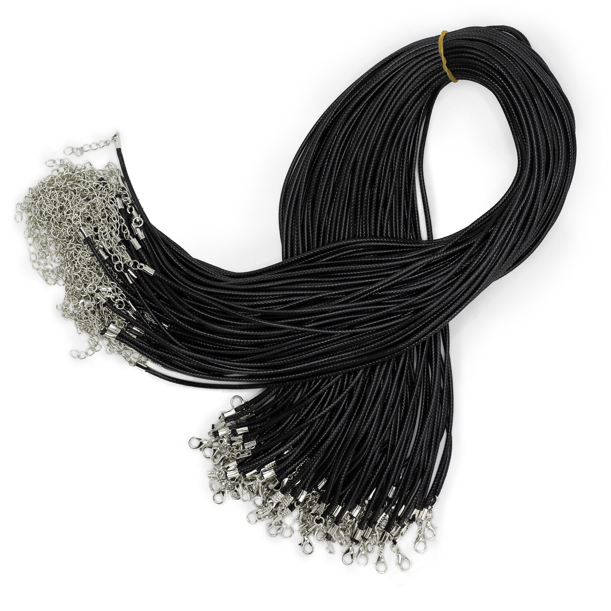 Waxed Pendant Cord - 2mm x 55cm - Black 101 - Image 2