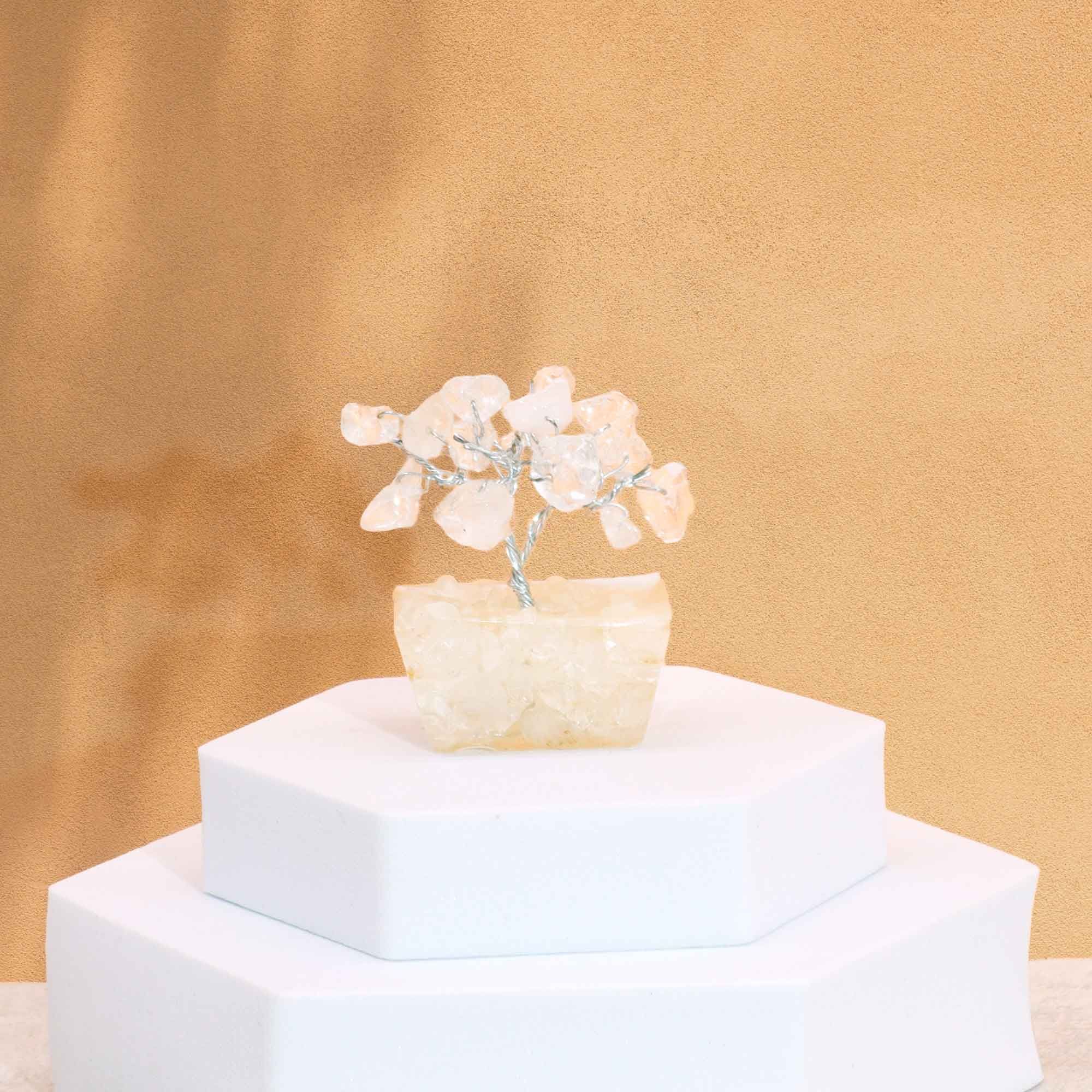 Mini Gemstone Tree On Orgonite Base - Rock Quartz (15 stones) - Image 4
