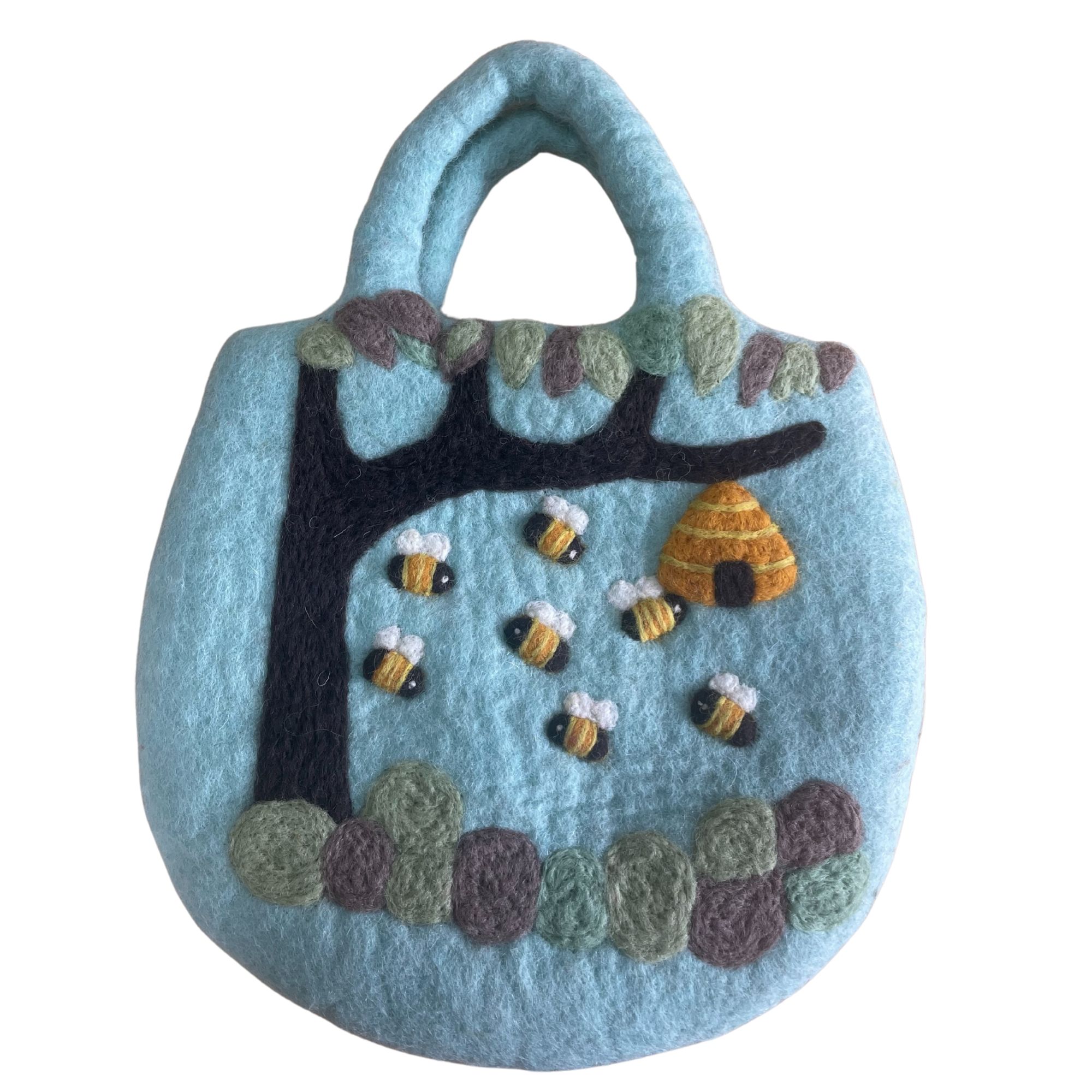 Tree and Beehive Felted Bag - Image 3
