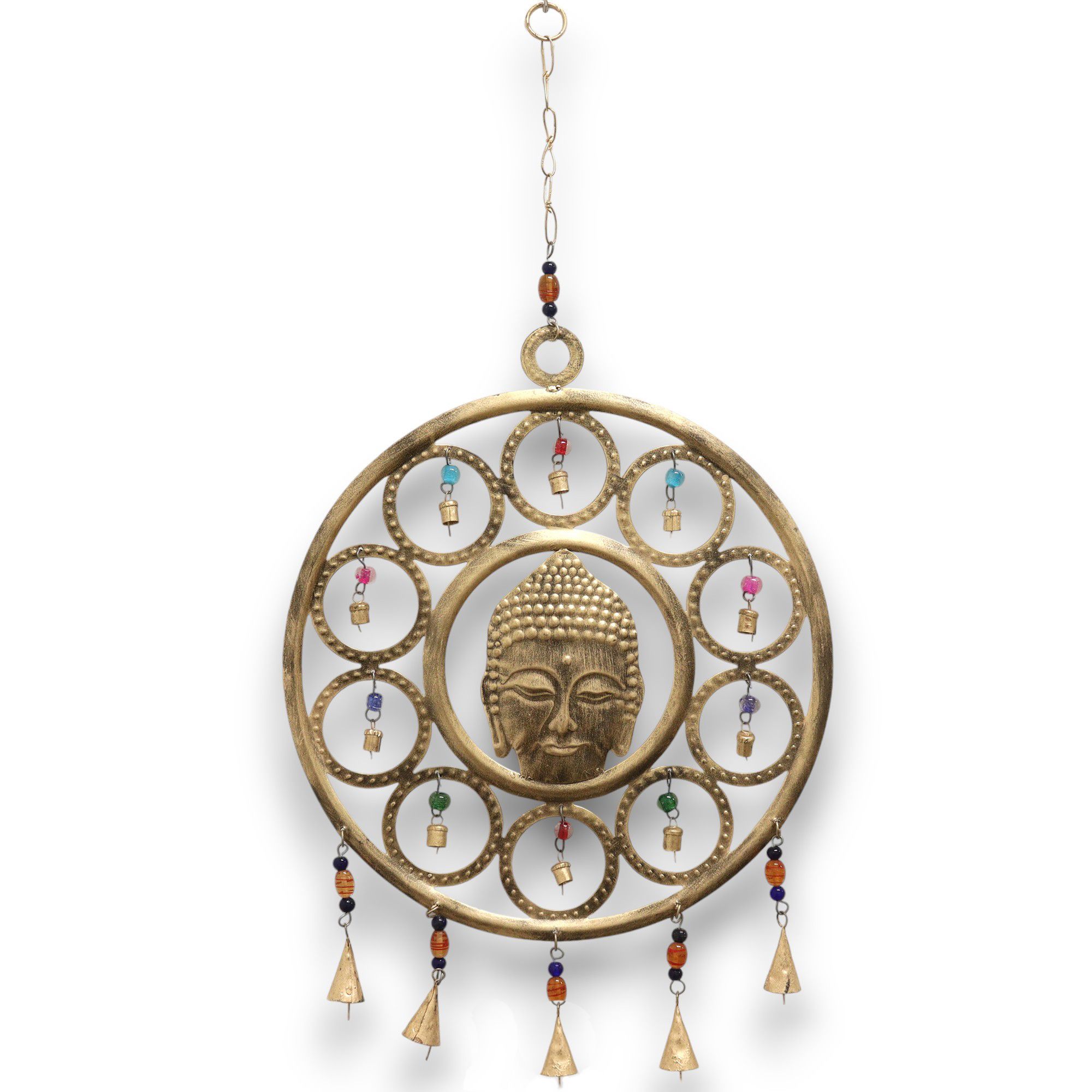 Indian Chimes - Lrg Buddha Face 15 Bell Chimes - Image 3