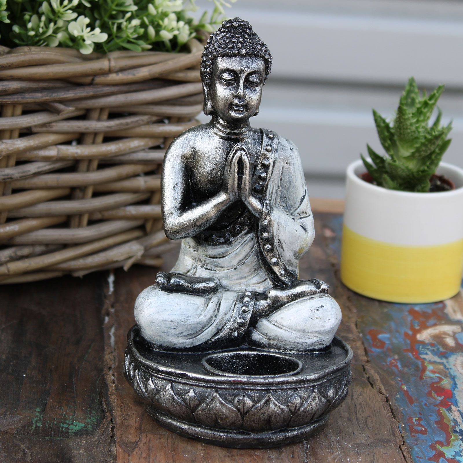 Buddha Candle Holder - White - Medium - Image 4