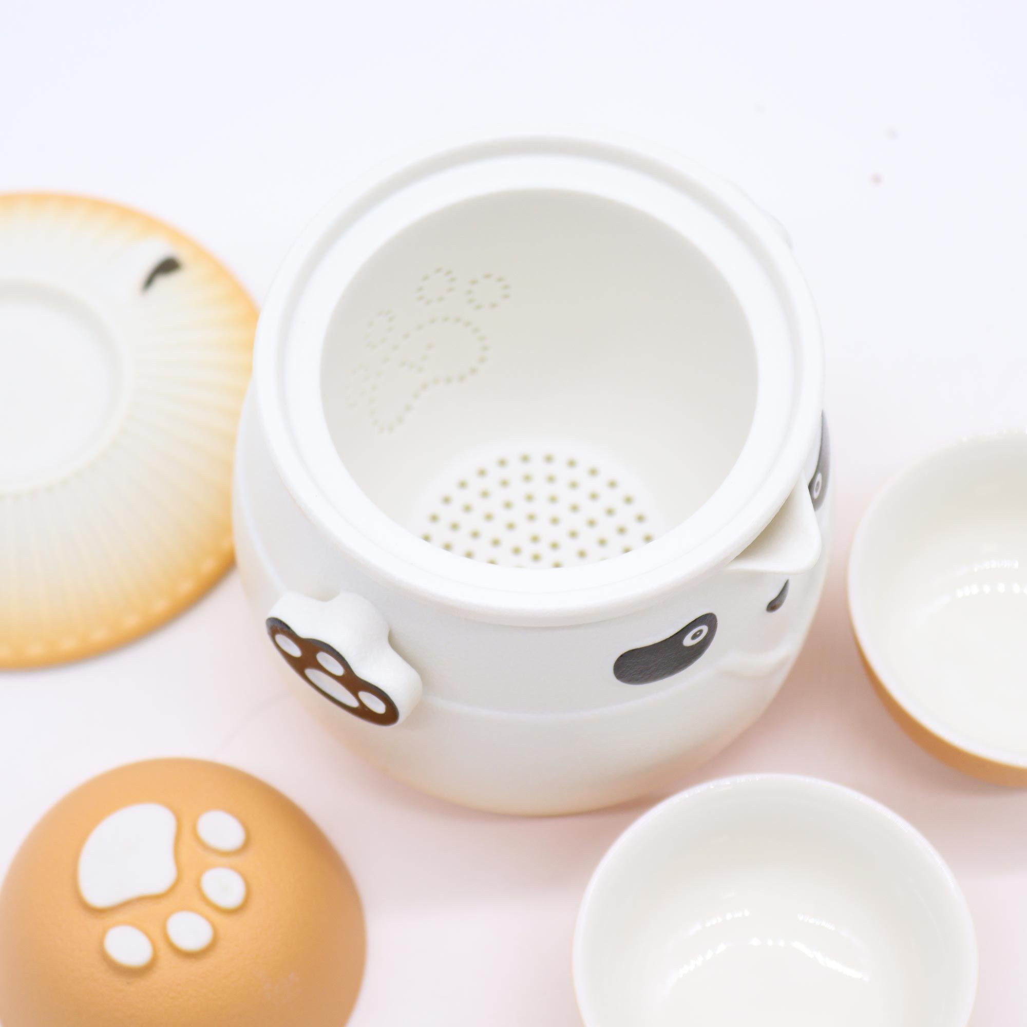 Panda Teapot Set & Three Cups - Orange - Image 6